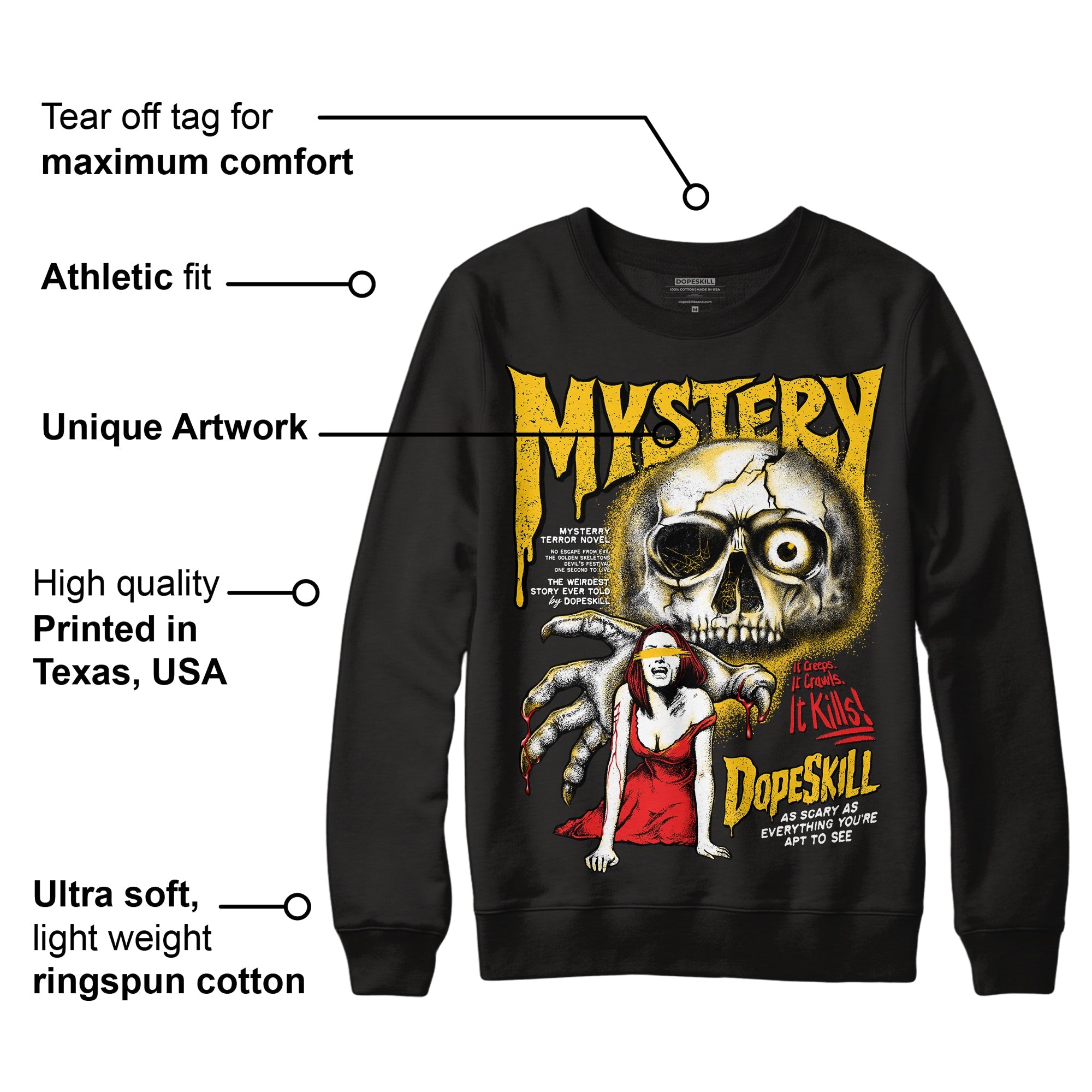 Yellow Collection superstreetwear Sweatshirt Mystery Ghostly Grasp Graphic