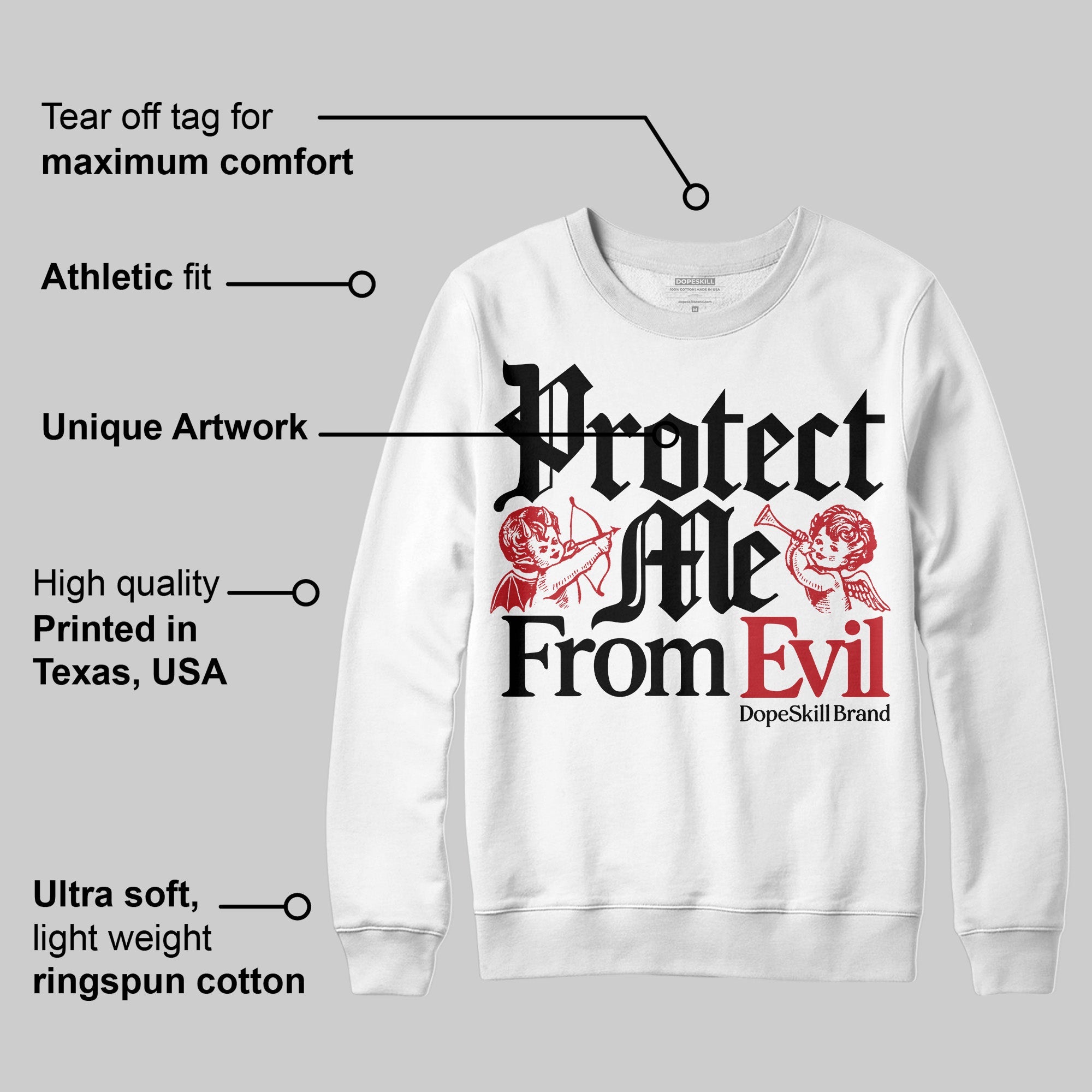 Bred 11s superstreetwear Sweatshirt Protect Me From Evil Graphic