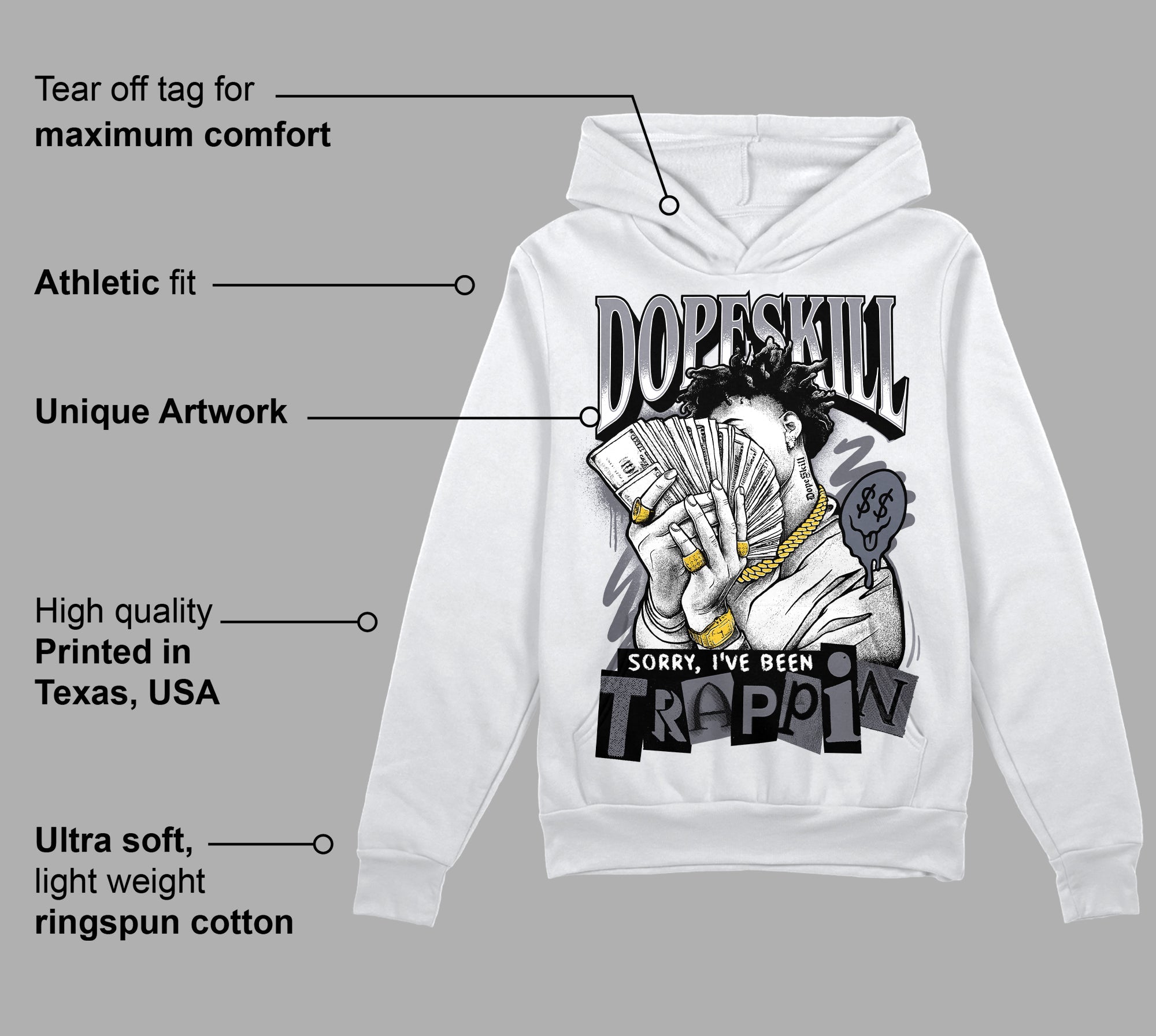 Stealth 14s superstreetwear Hoodie Sweatshirt Sorry I've Been Trappin Graphic