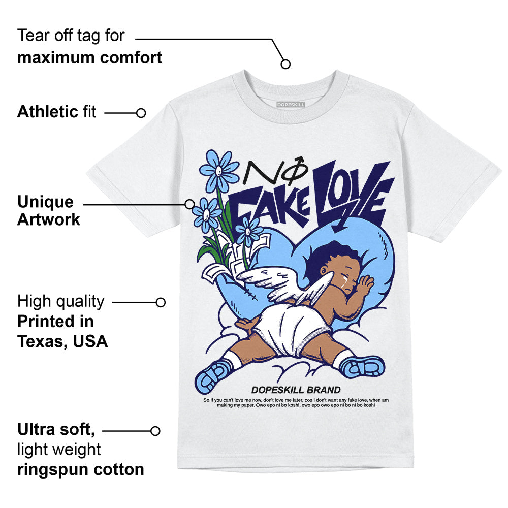 Powder Blue 9s superstreetwear T-Shirt No Fake Love Graphic