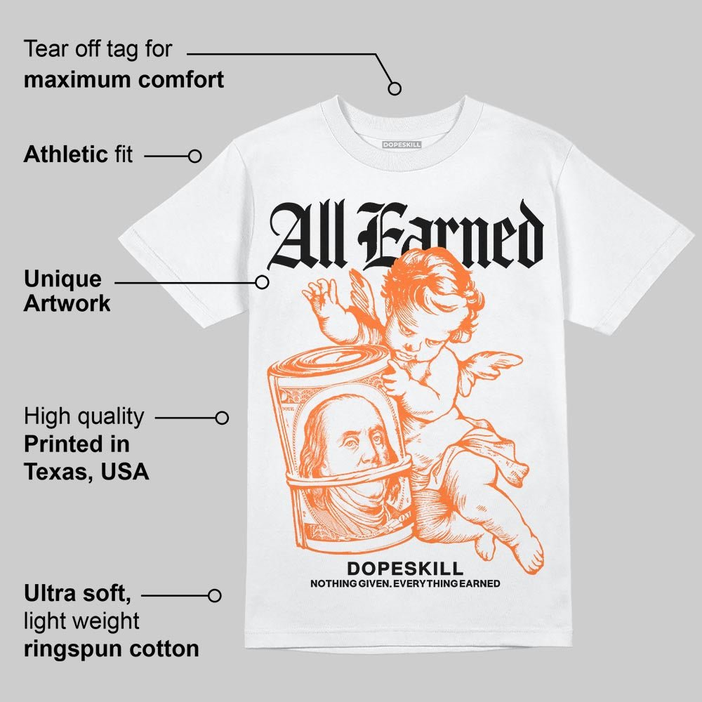 Orange Black White superstreetwear T-Shirt All Earned Graphic
