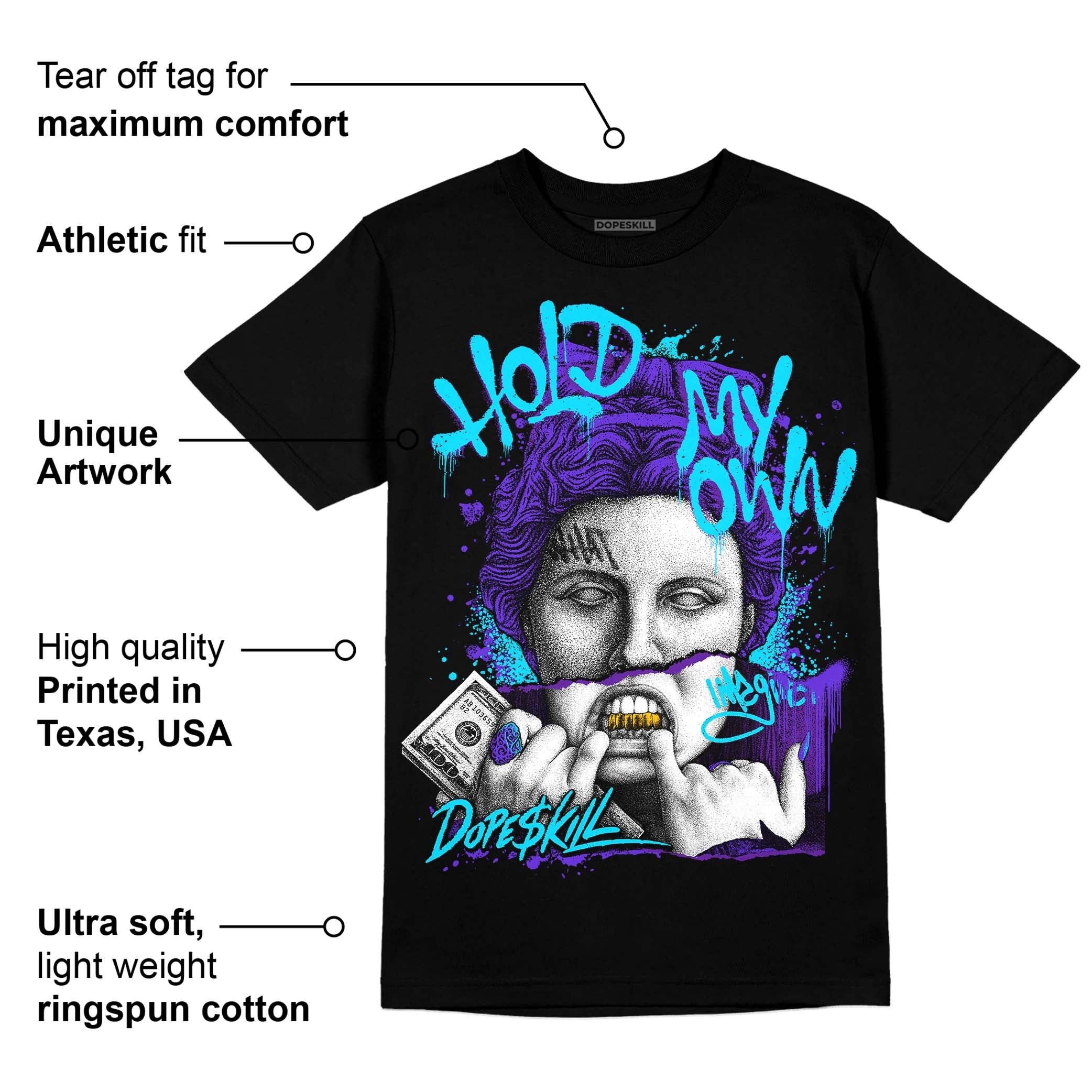 Aqua 6s superstreetwear T-Shirt Hold My Own Graphic