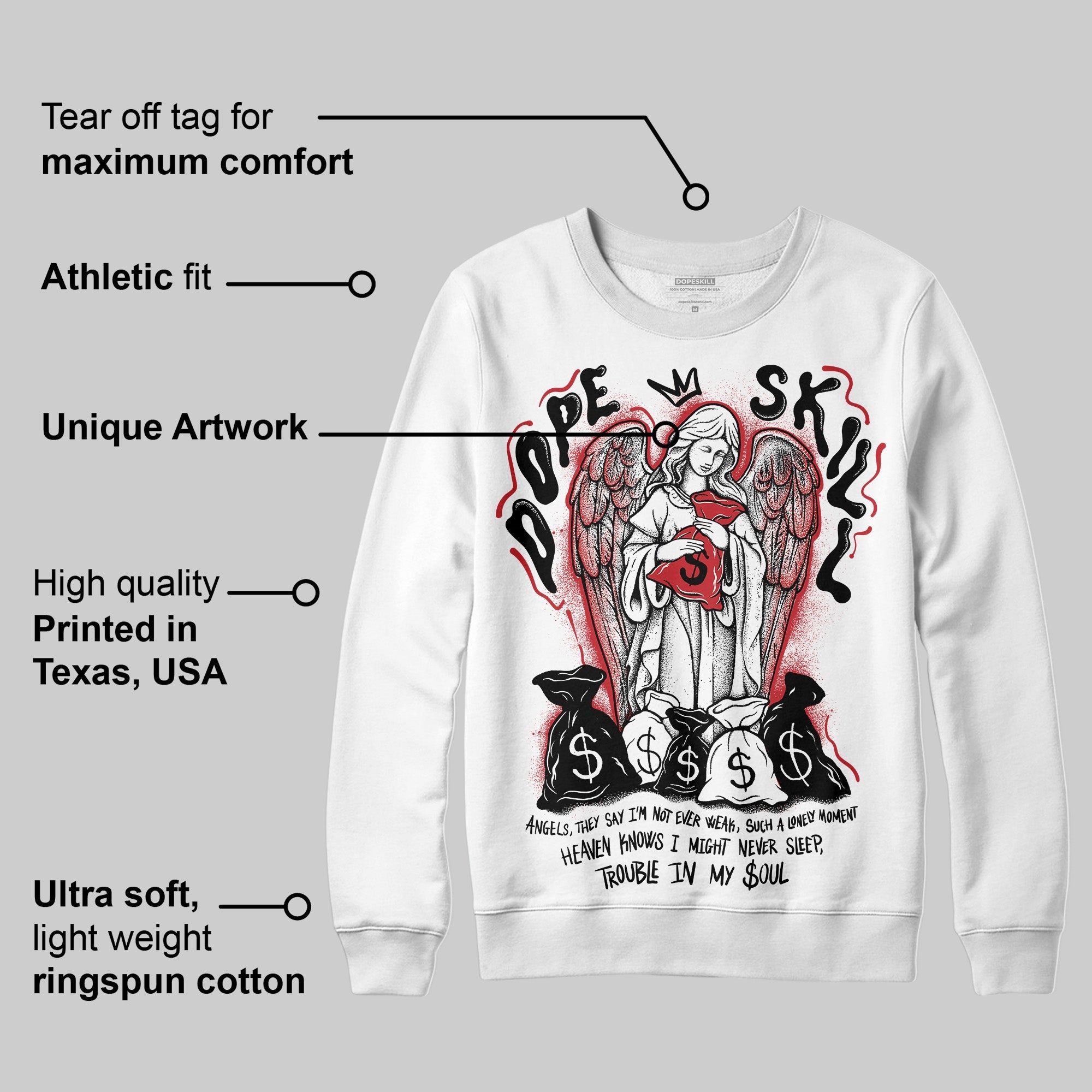 Bred 11s superstreetwear Sweatshirt Angels Graphic