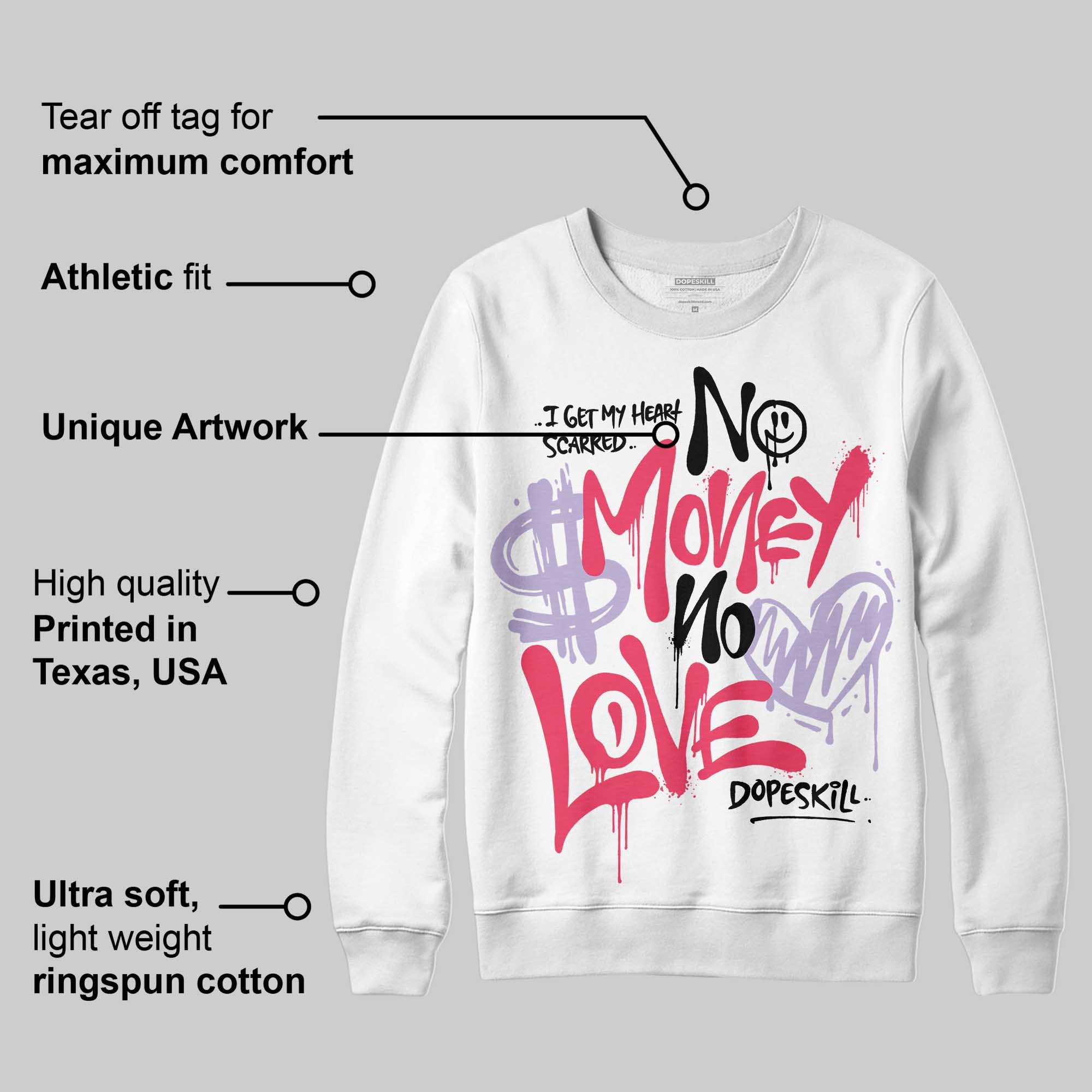 Peanut Butter Jelly 5s superstreetwear Sweatshirt No Money No Love Typo Graphic