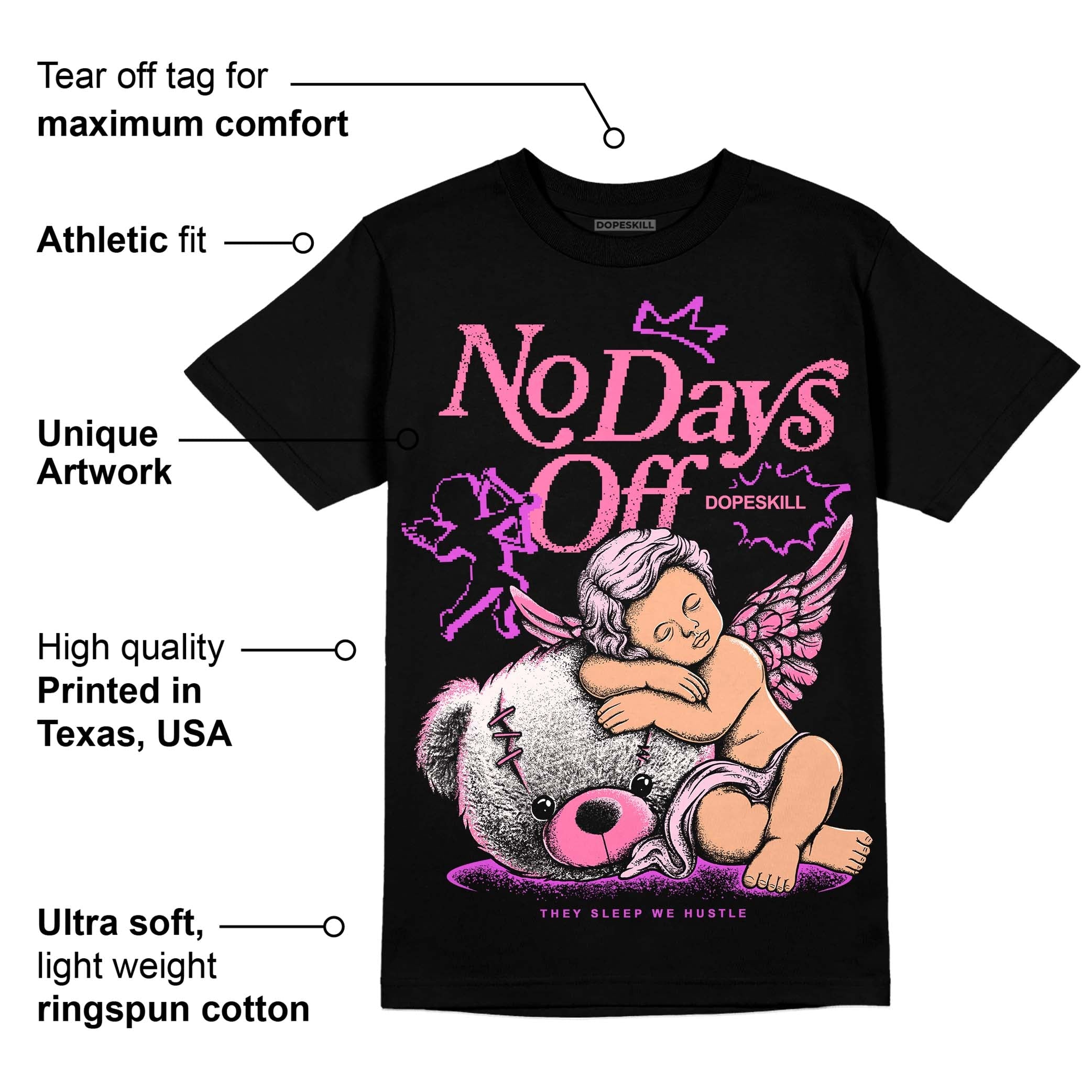 Dunk Low Pink Foam superstreetwear T-Shirt New No Days Off Graphic