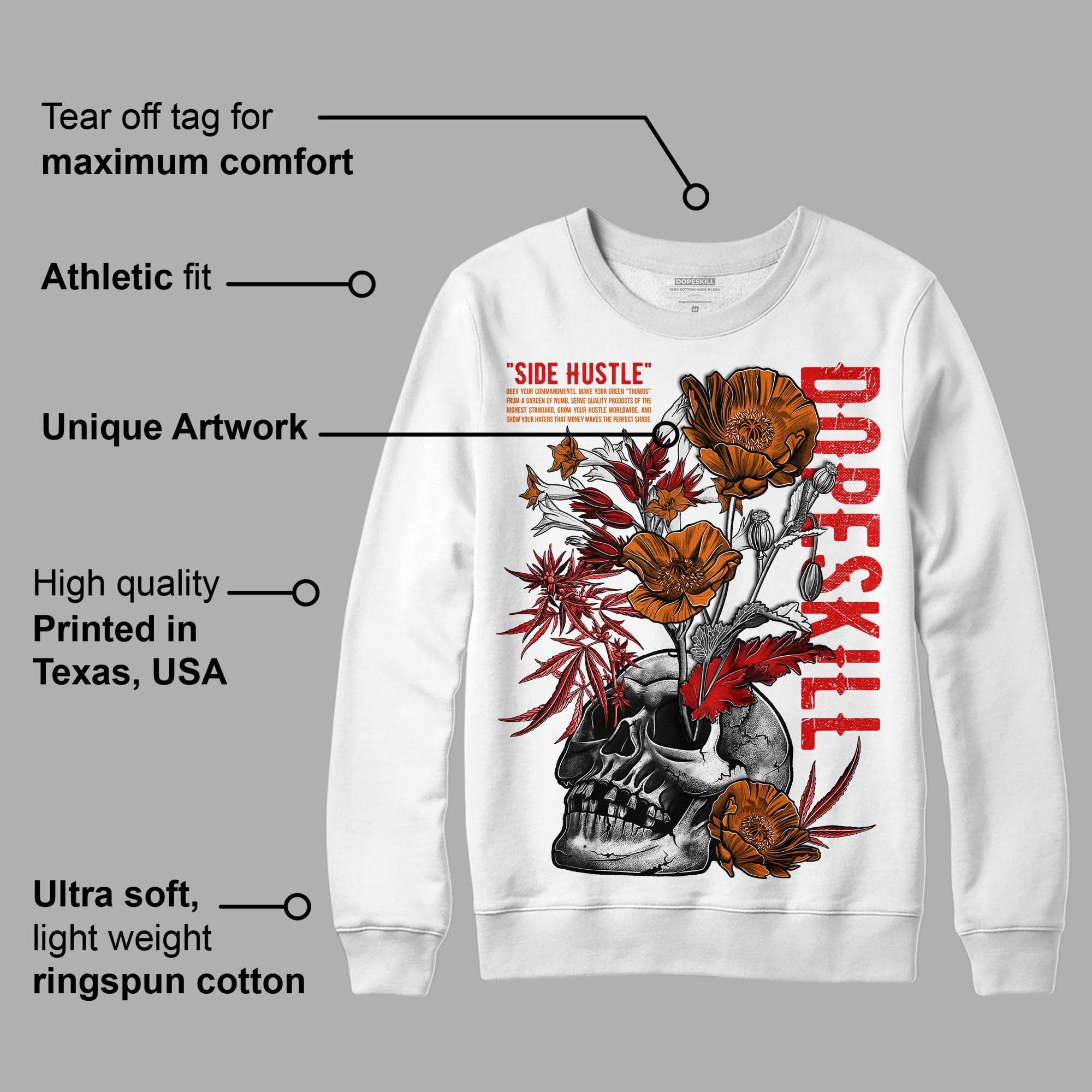 Fire Red 3s superstreetwear Sweatshirt Side Hustle Graphic