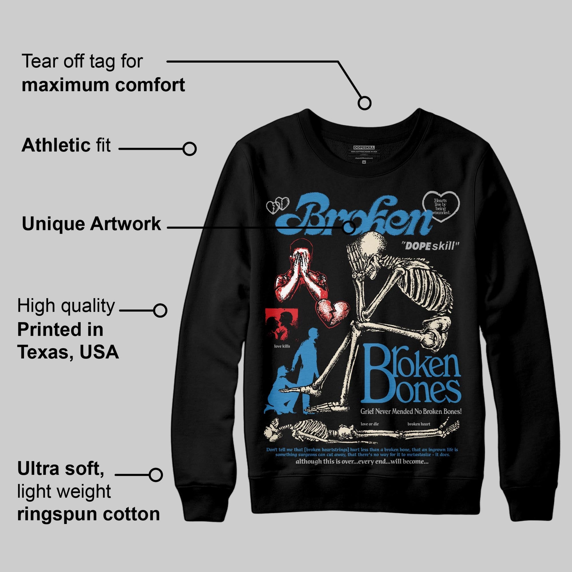 Rare Air 3s superstreetwear Sweatshirt Broken Bones Graphic