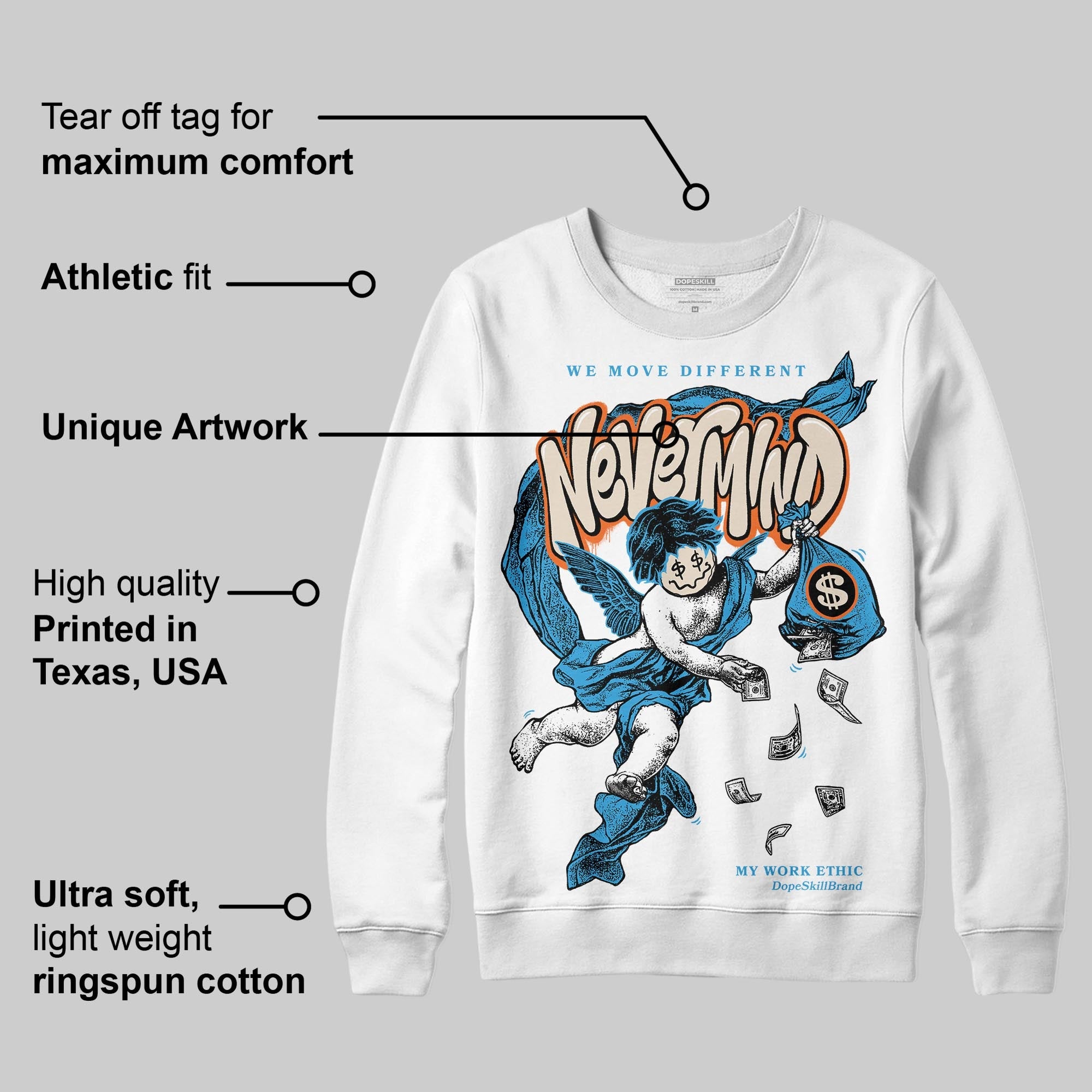 UNC Reimagined 1s superstreetwear Sweatshirt Nevermind Graphic