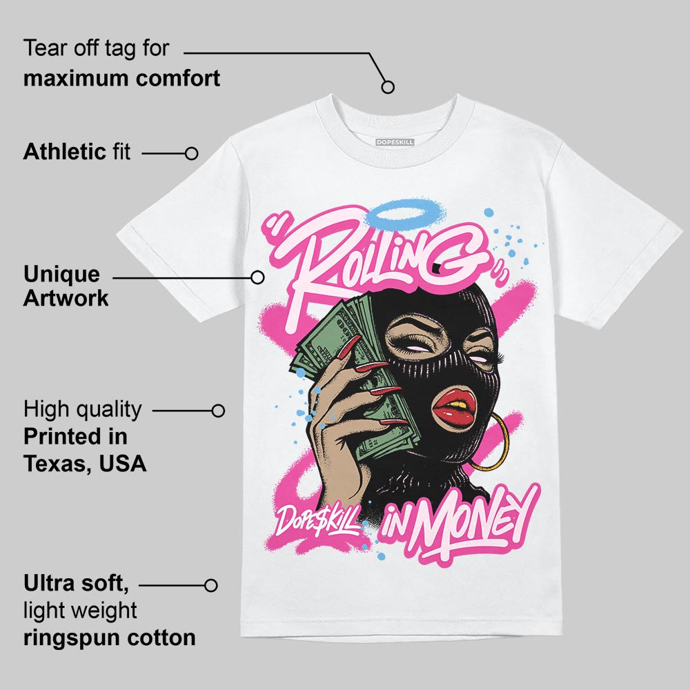 Pink Collection superstreetwear T-Shirt Rolling in Money Graphic