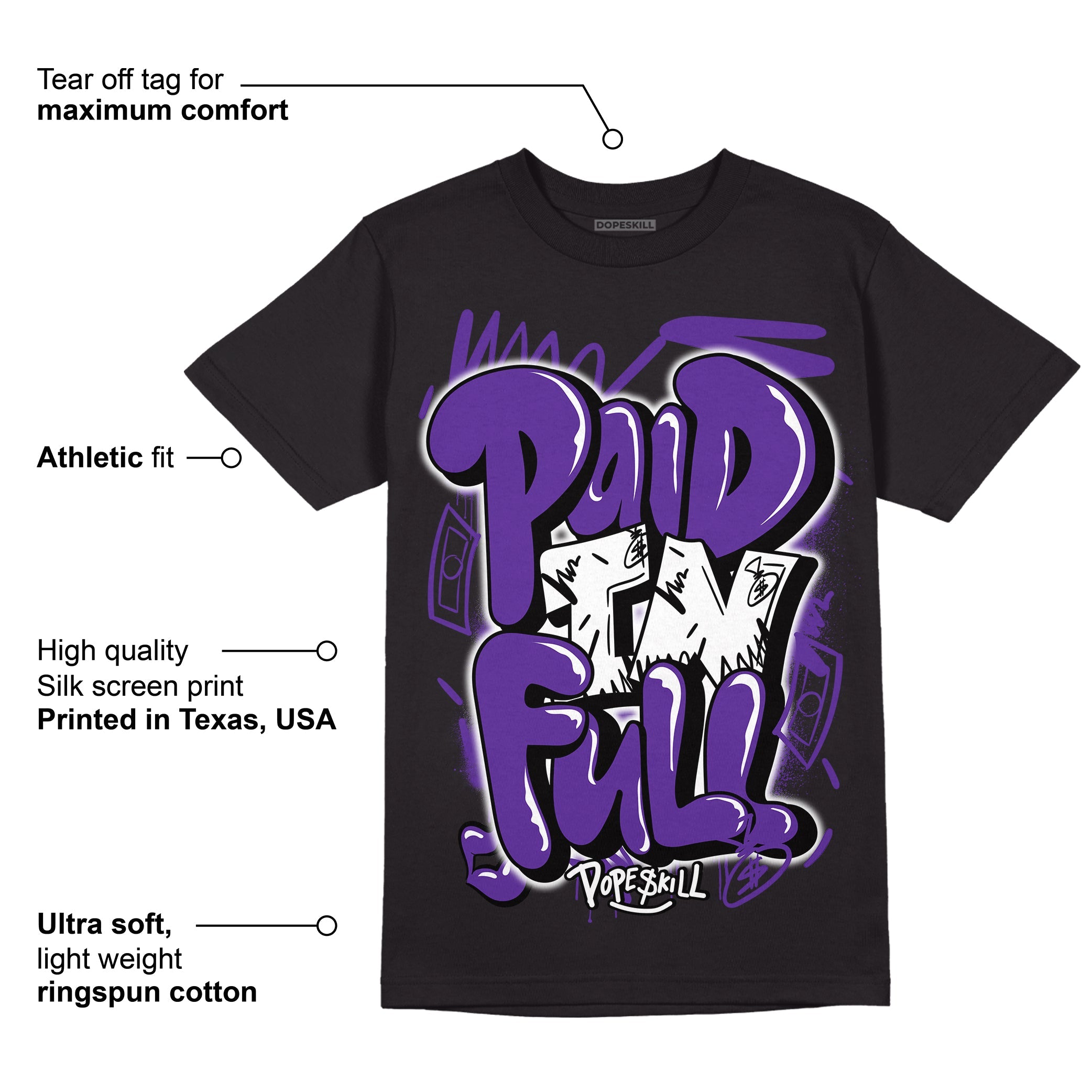 PURPLE Collection superstreetwear T-Shirt New Paid In Full Graphic