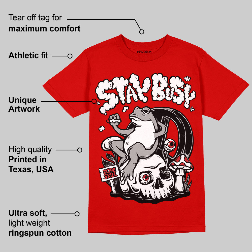 Bred Velvet 11s superstreetwear Red T-shirt Stay Busy Graphic