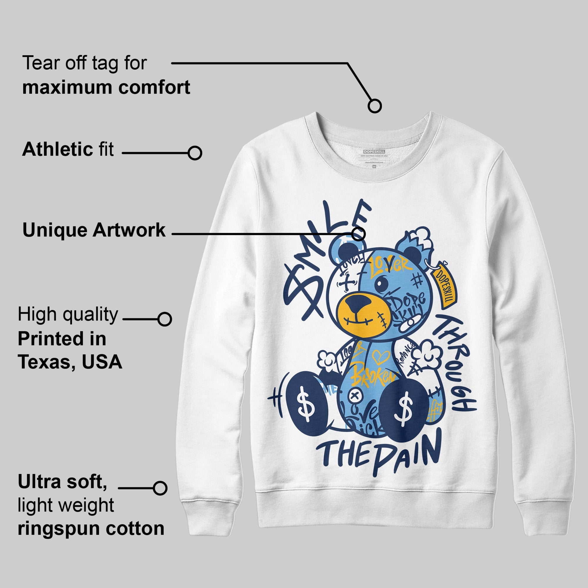 Retro Dunk From Above 4s superstreetwear Sweatshirt Smile Through The Pain Graphic