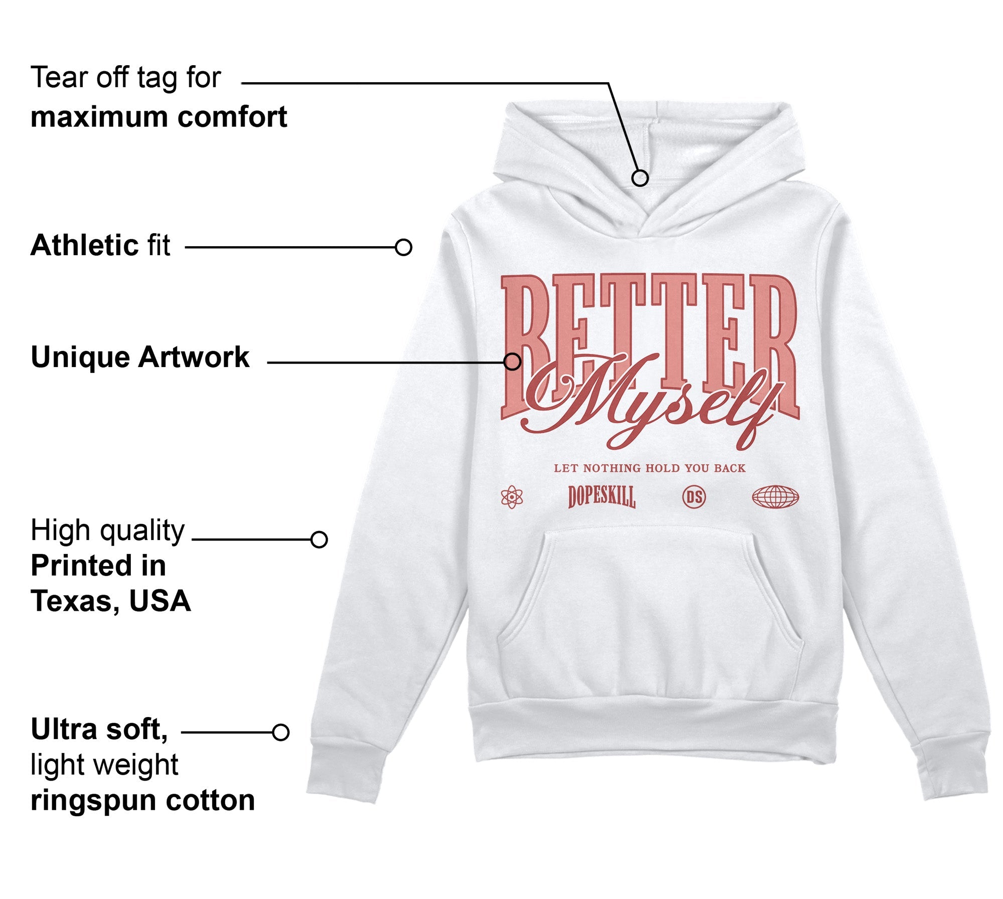 Dune Red 13s superstreetwear Hoodie Sweatshirt Better Myself Graphic