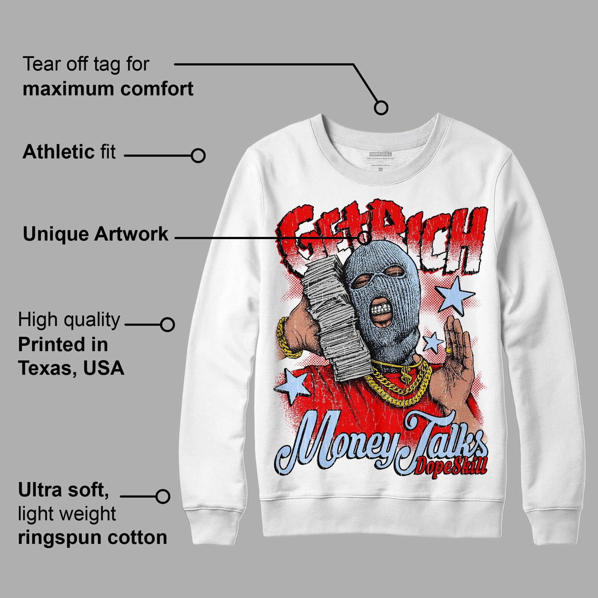 Cherry 11s superstreetwear Sweatshirt Get Rich Graphic