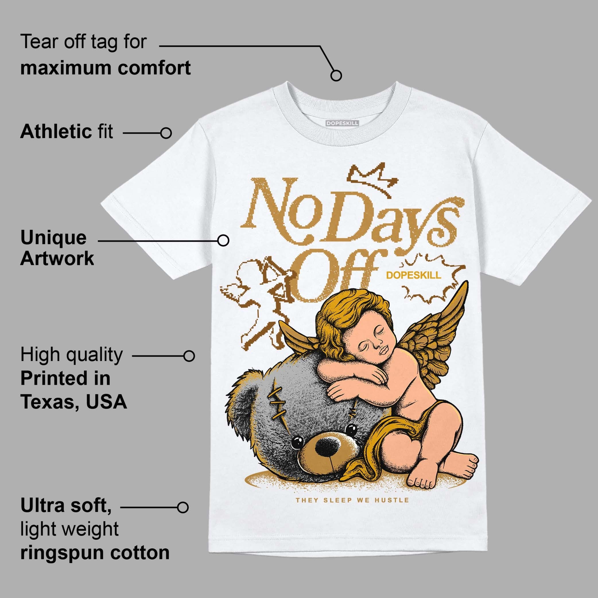 Wheat 13s superstreetwear T-Shirt New No Days Off Graphic