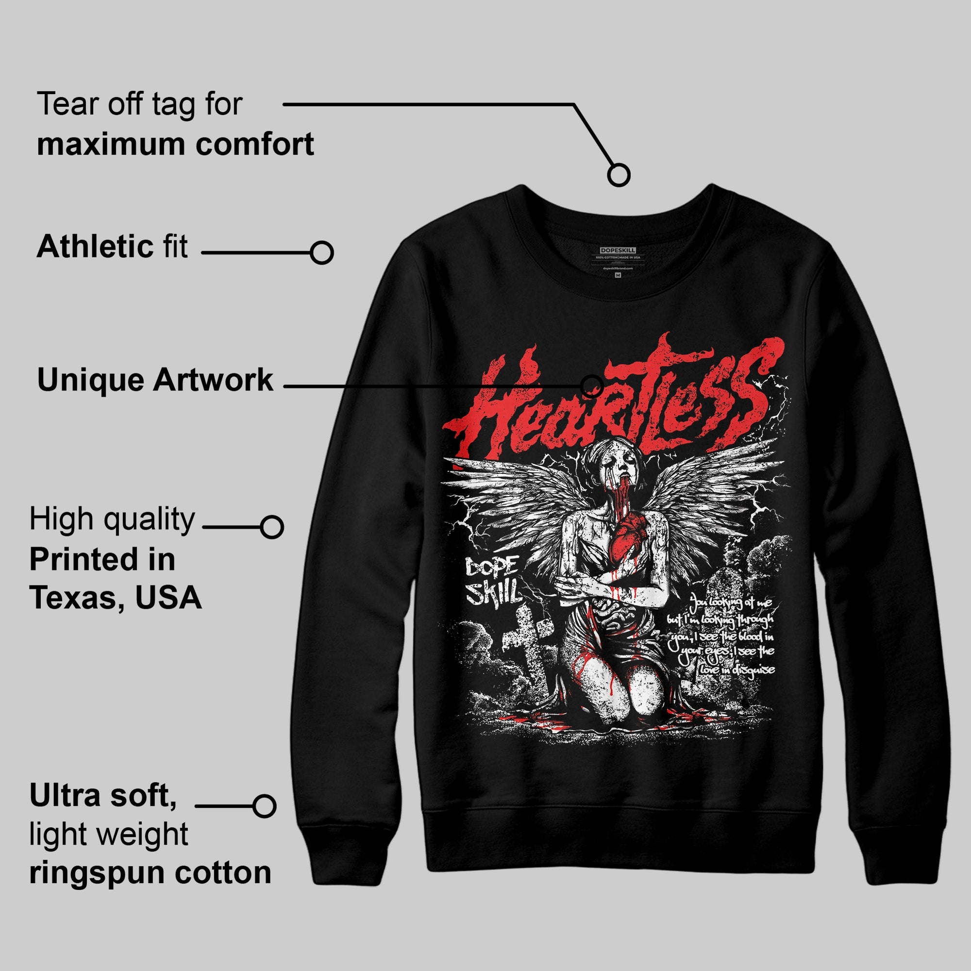 Black and White Collection superstreetwear Sweatshirt Heartless Graphic