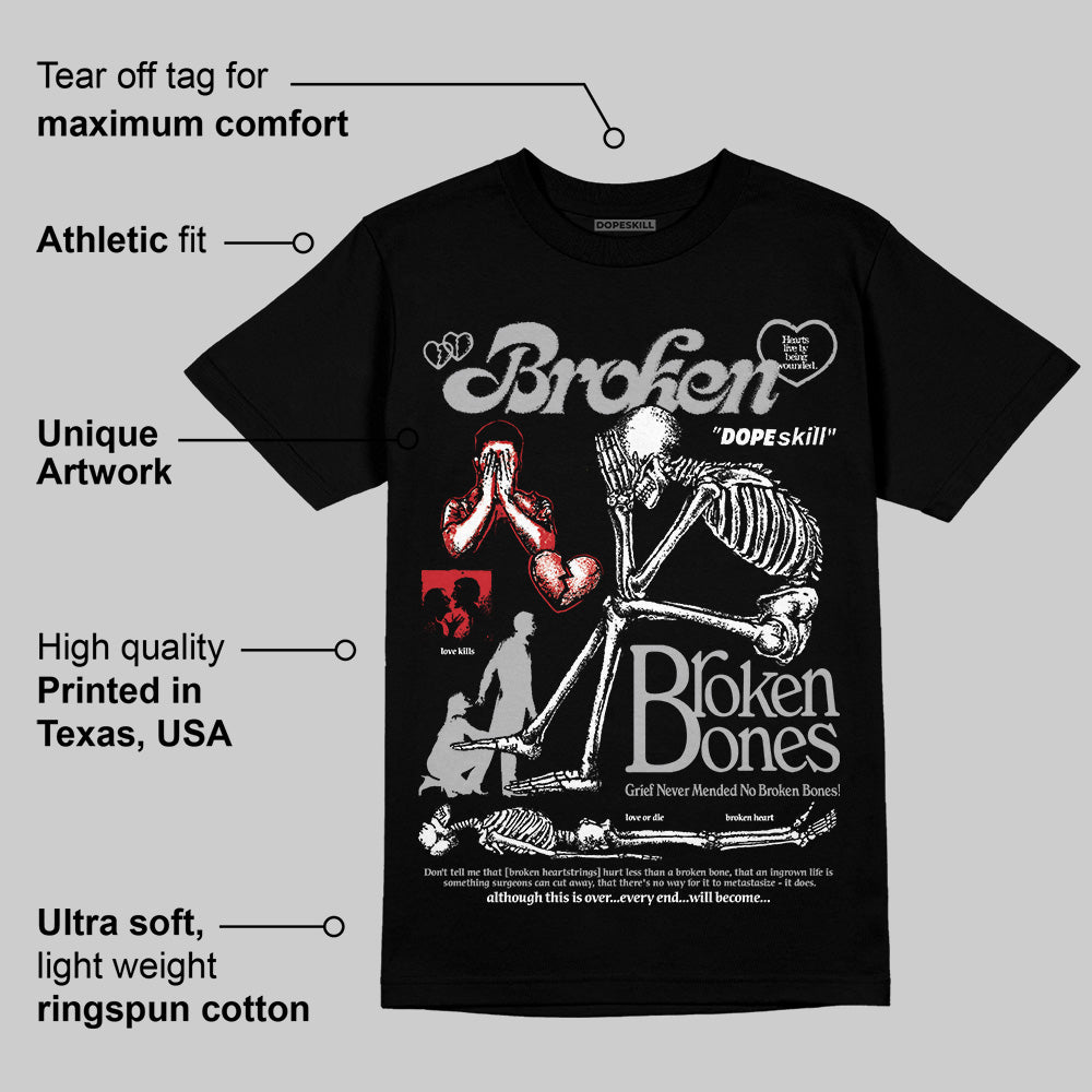 Black Cement 3s superstreetwear T-Shirt Broken Bones Graphic