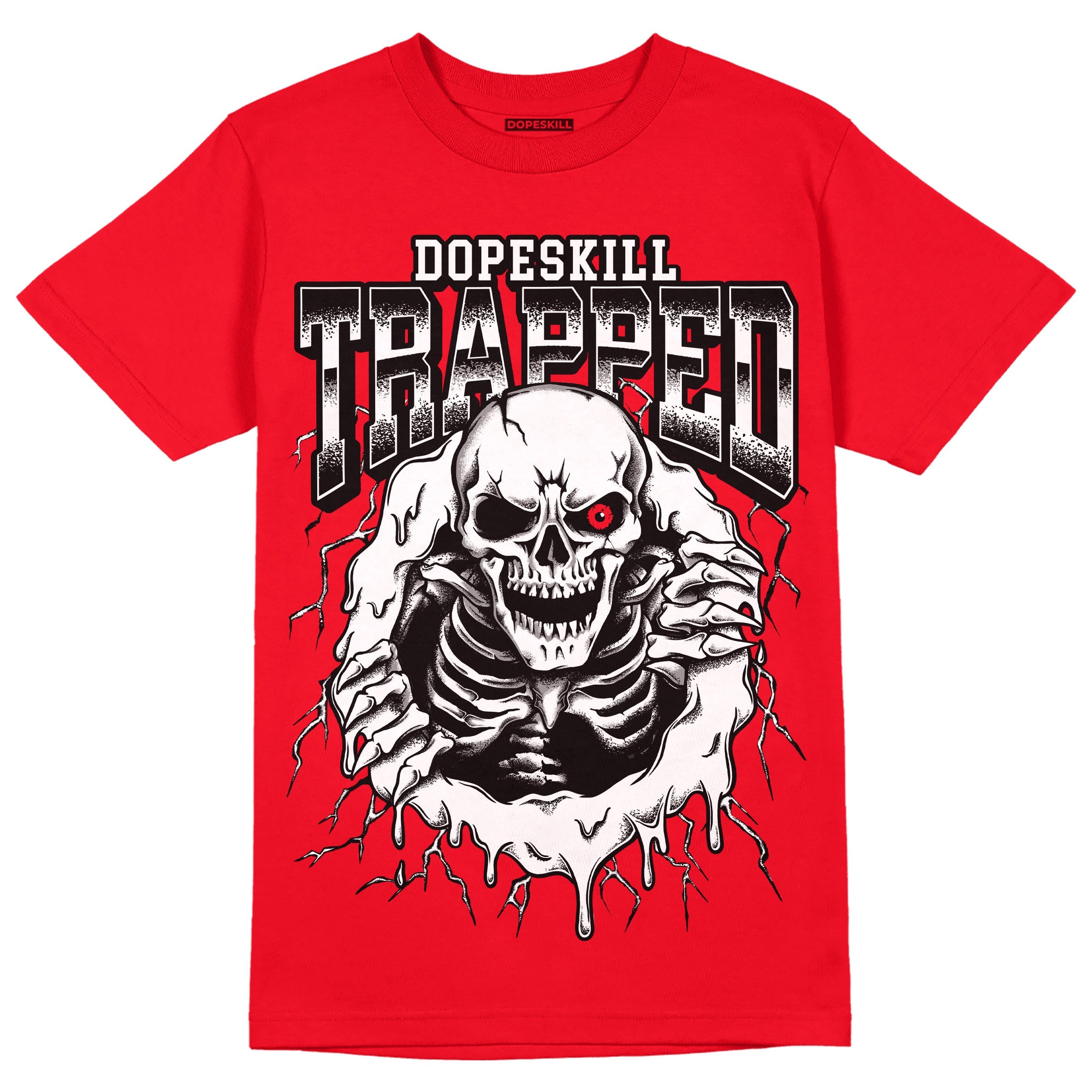 AJ 4 Red Thunder superstreetwear Red T-shirt Trapped Halloween Graphic