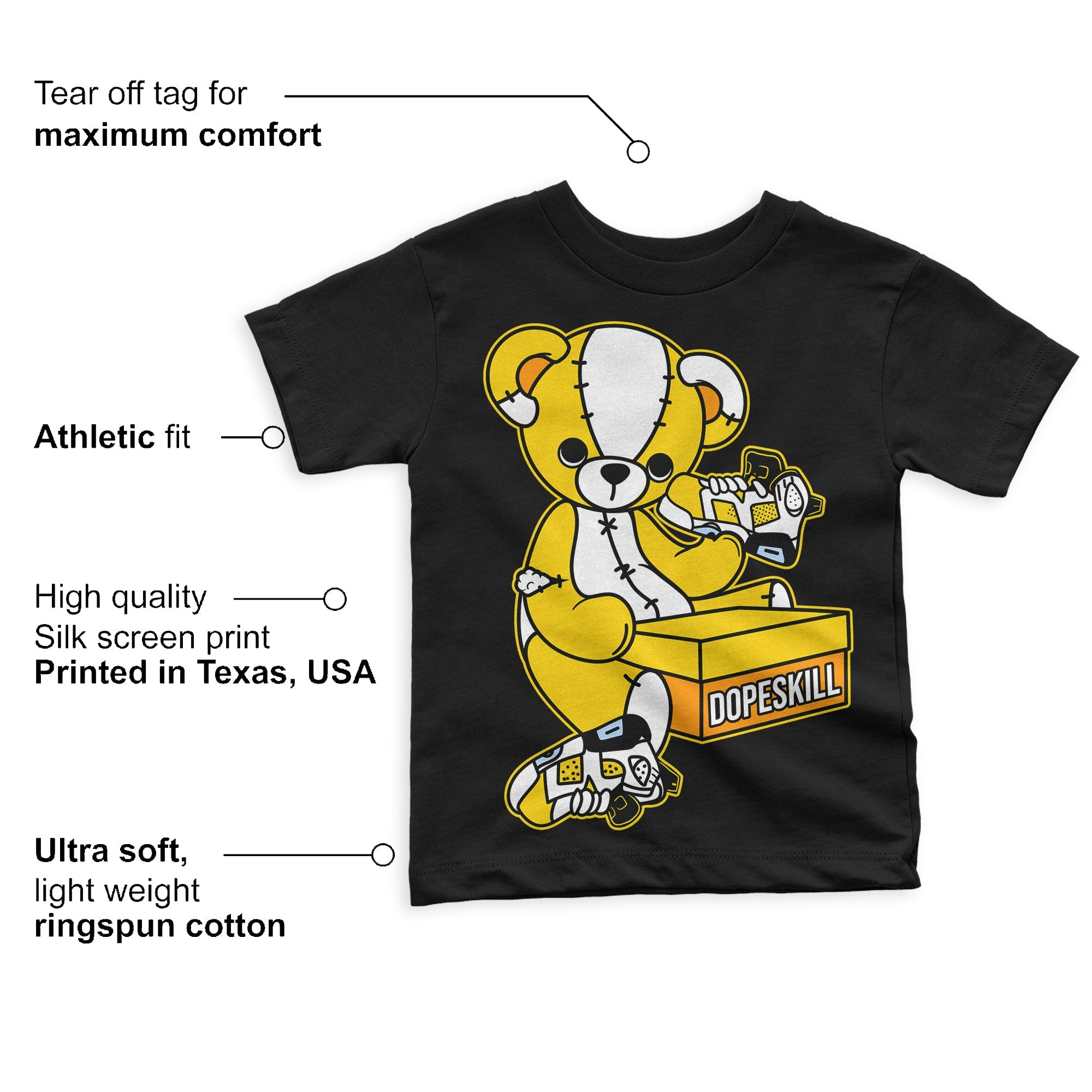 Yellow Ochre 6s superstreetwear Toddler Kids T-shirt Sneakerhead BEAR Graphic