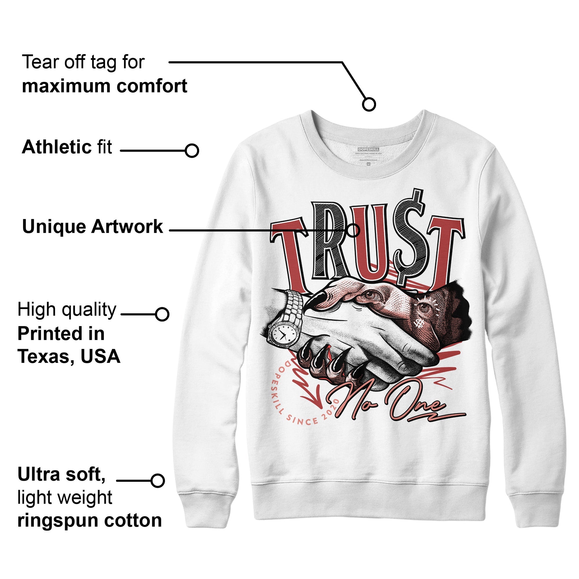 Dune Red 13s superstreetwear Sweatshirt Trust No One Graphic