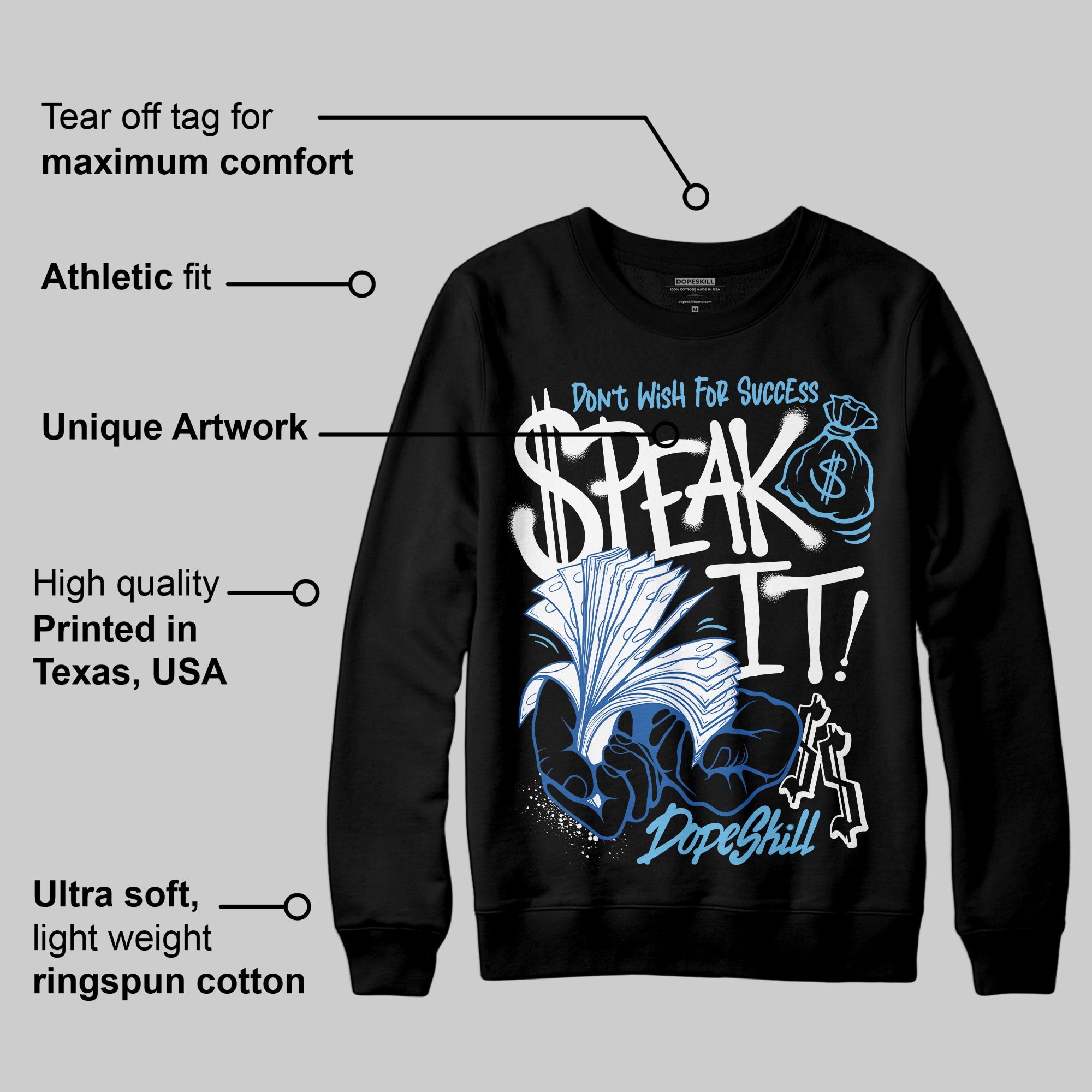 Blueberry 12s superstreetwear Sweatshirt Speak It Graphic