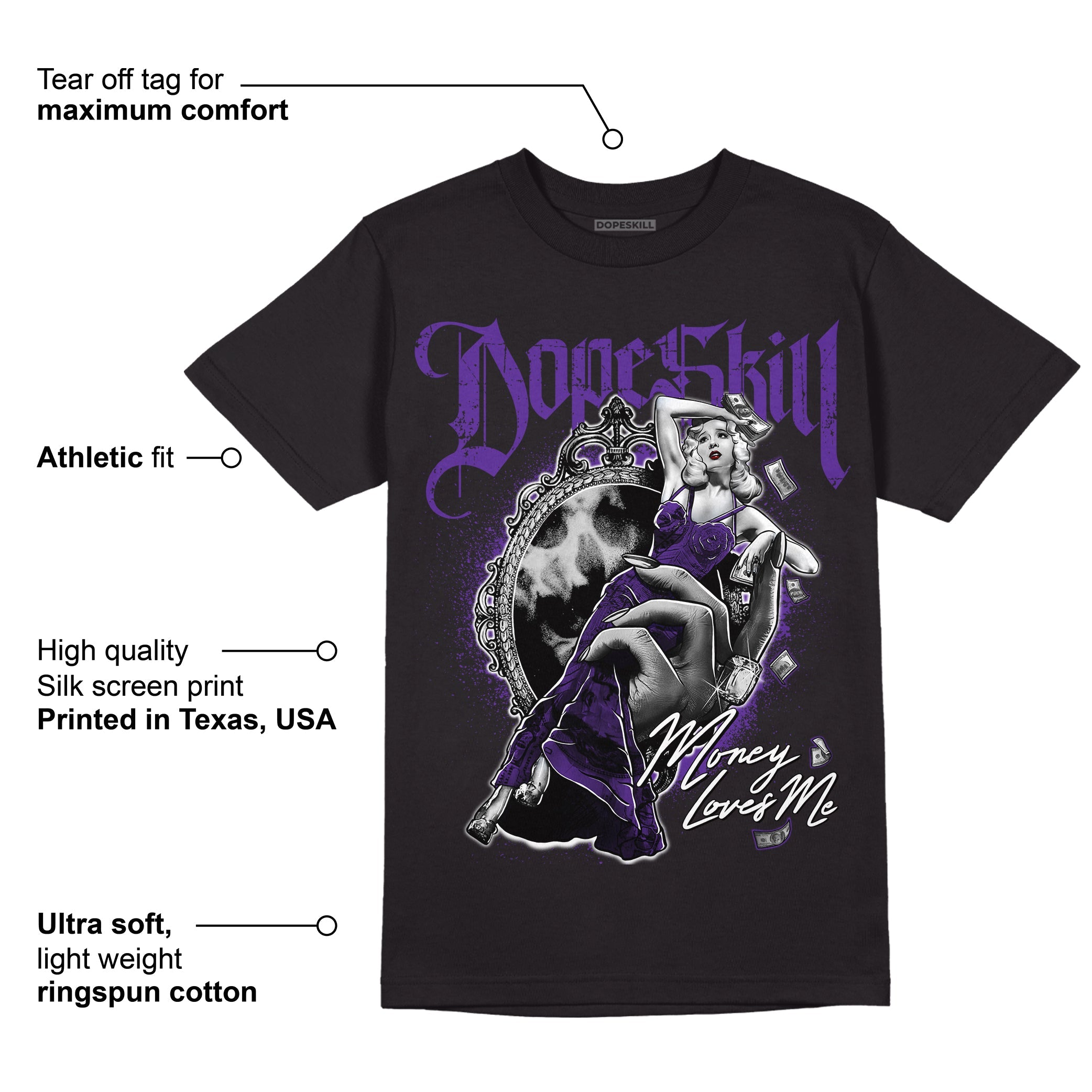 PURPLE Collection superstreetwear T-Shirt Money Loves Me Graphic