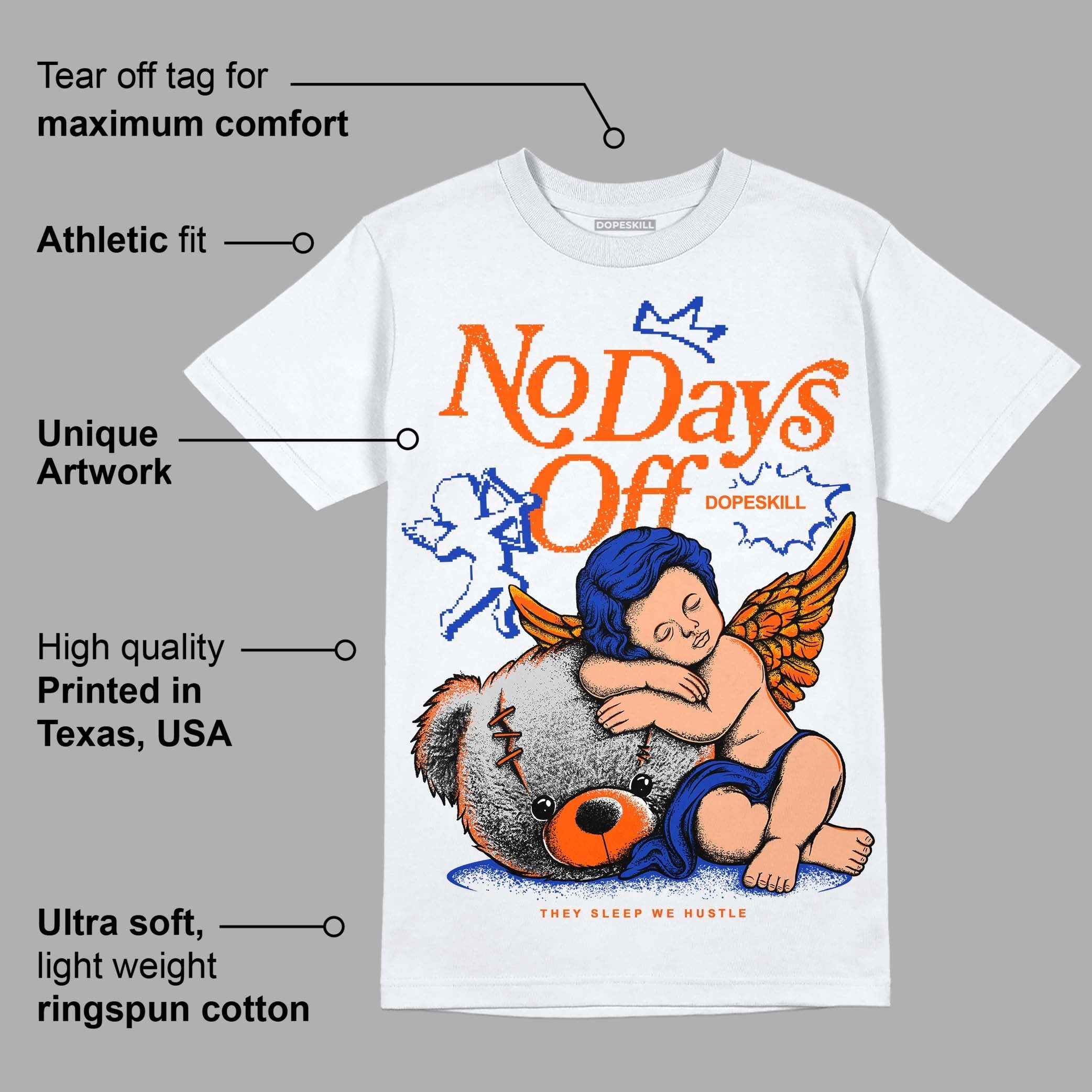 Dunk Low Futura Orange Blaze superstreetwear T-Shirt New No Days Off Graphic