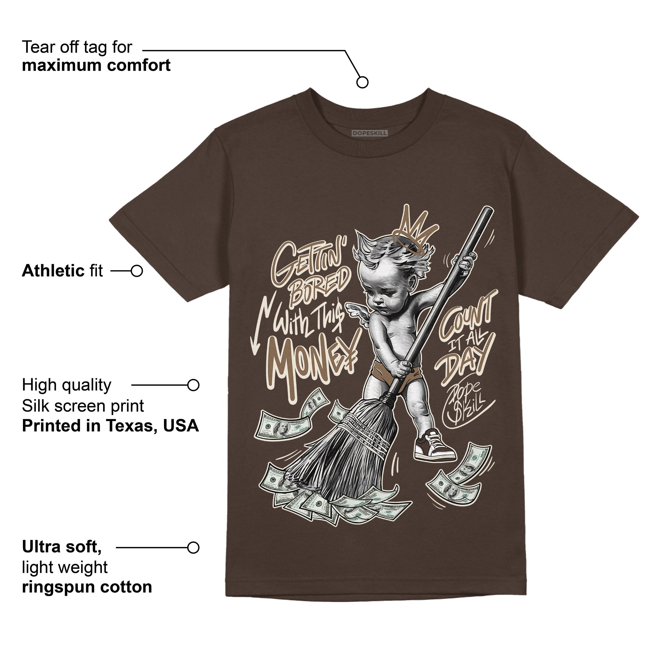 AJ 1 Low OG a??Reverse Mochaa?? superstreetwear Ridgerock T-shirt Gettin Bored With This Money Graphic