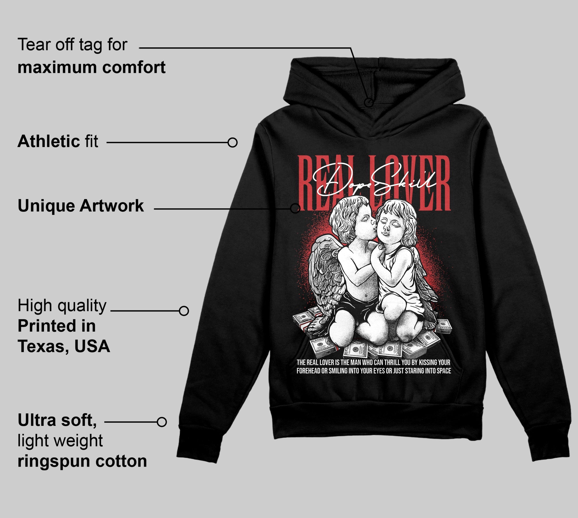 Bred Velvet 11s superstreetwear Hoodie Sweatshirt Real Lover Graphic