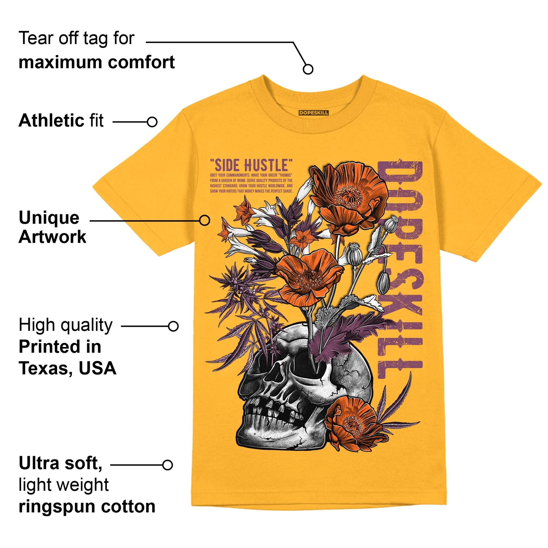Brotherhood 1s High OG superstreetwear University Gold T-shirt Side Hustle Graphic