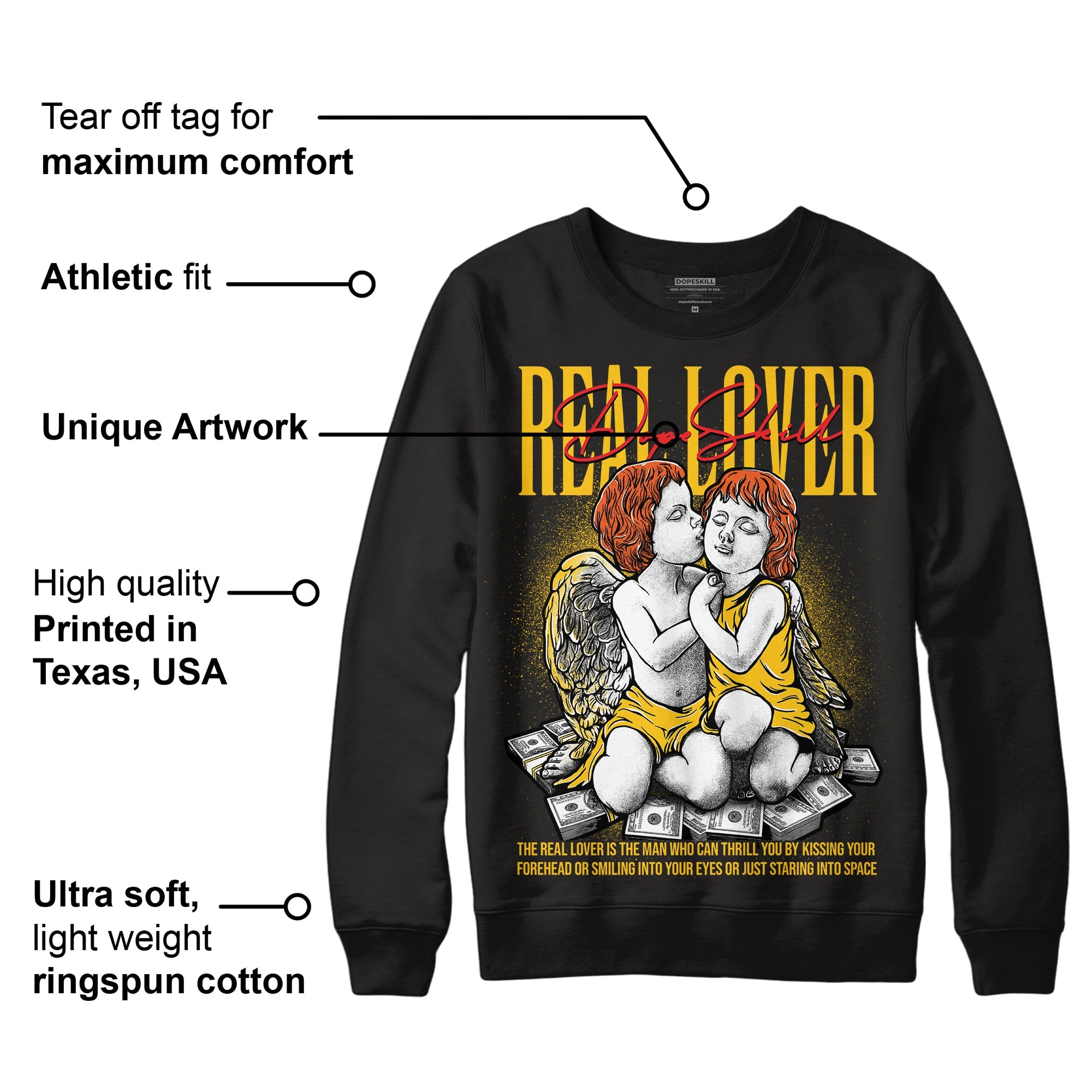 Yellow Collection superstreetwear Sweatshirt Real Lover Graphic