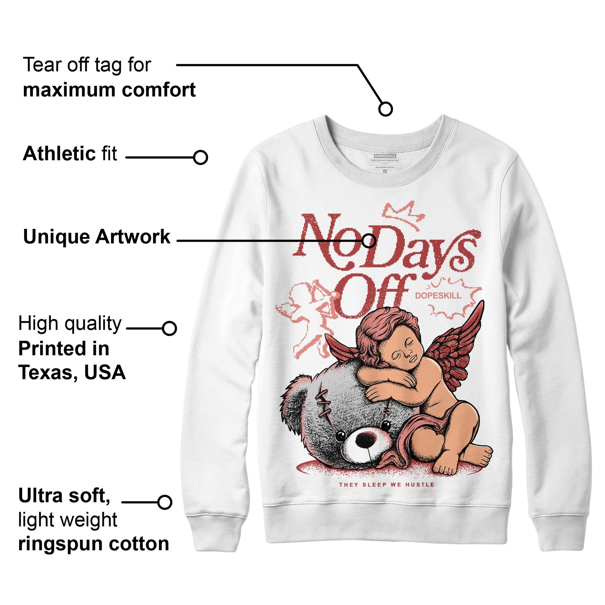 Dune Red 13s superstreetwear Sweatshirt New No Days Off Graphic