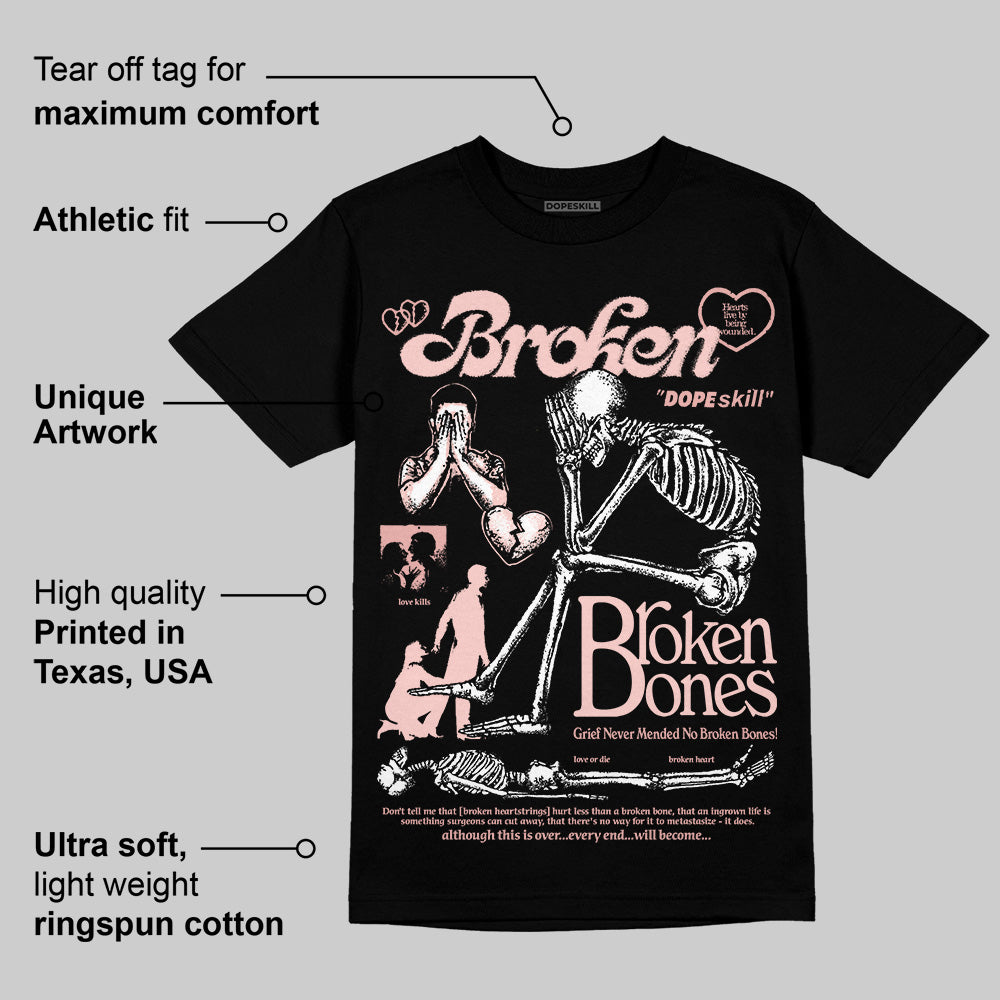 Leather Curb Glitter Pale Pink superstreetwear T-Shirt Broken Bones Graphic