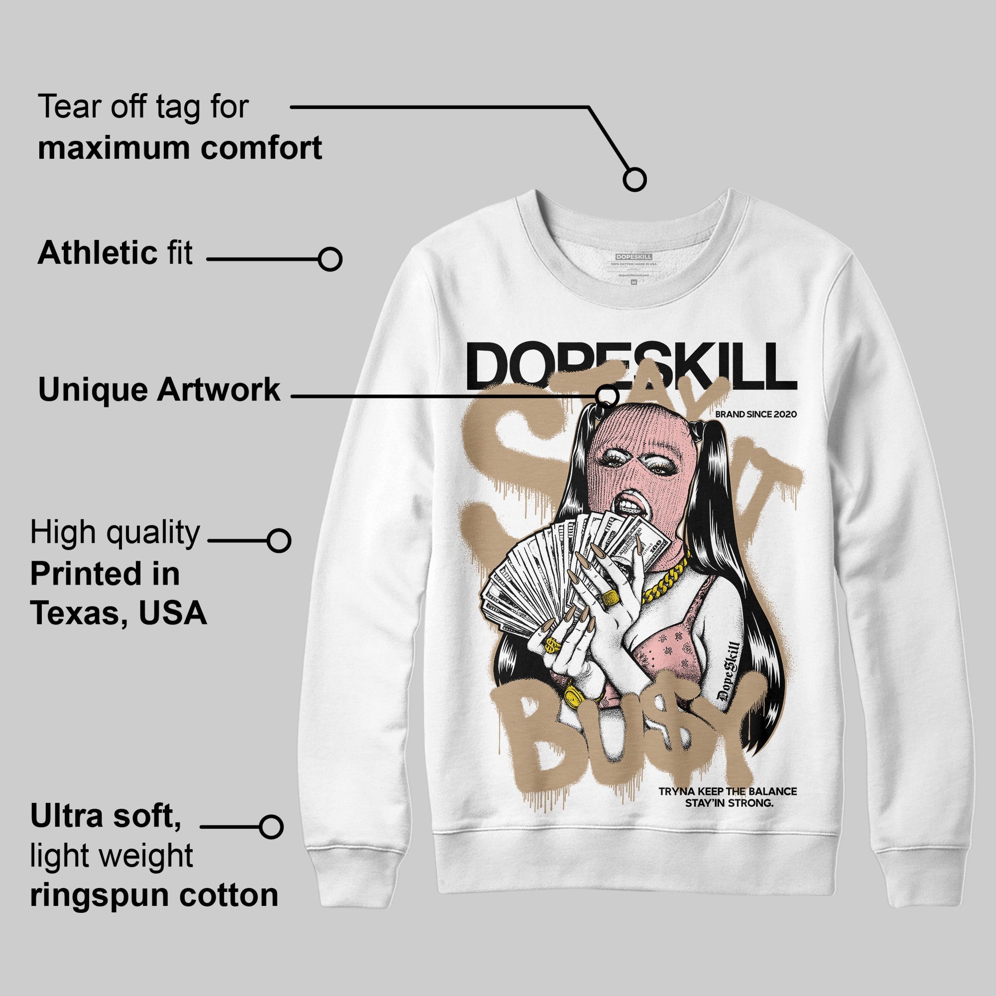 AIR FORCE 1 LINEN superstreetwear Sweatshirt Stay It Busy Graphic
