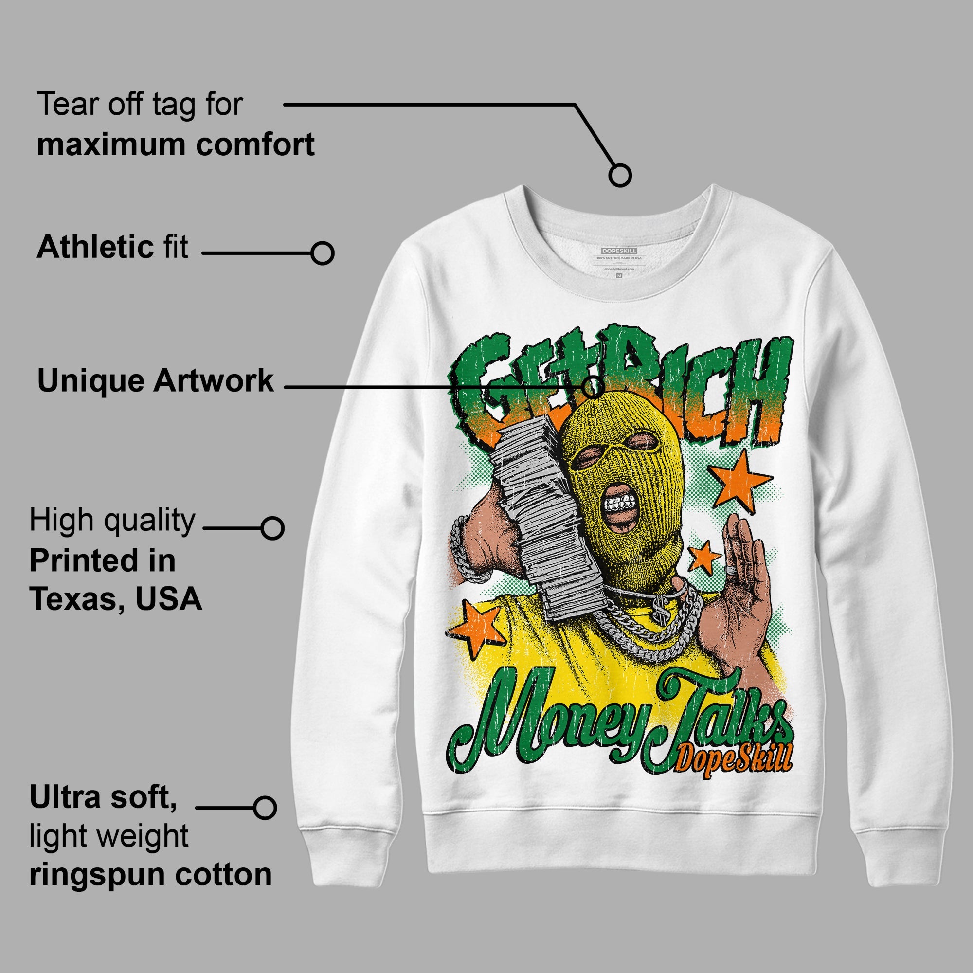 Dunk Low Reverse Brazil superstreetwear Sweatshirt Get Rich Graphic