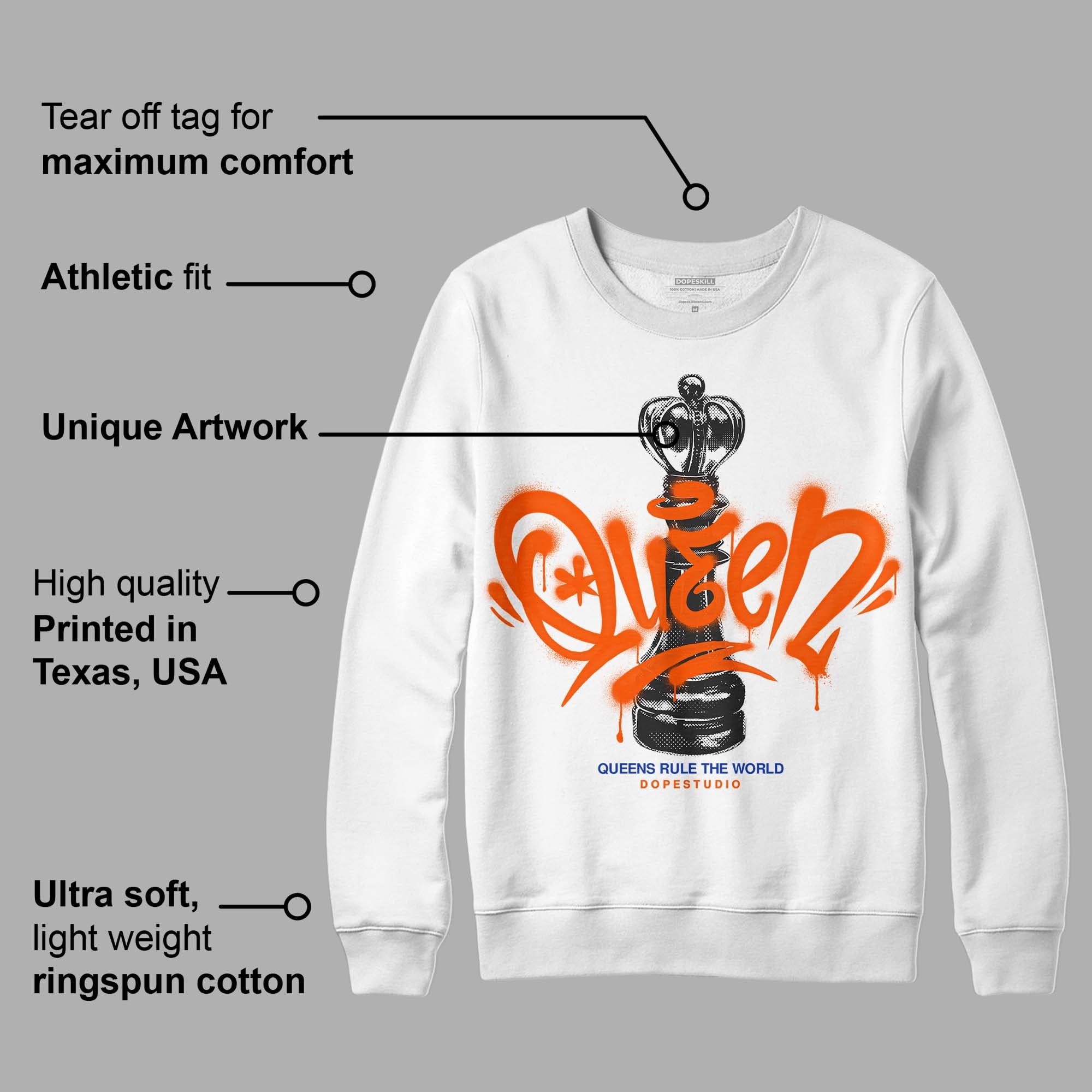 Dunk Low Futura Orange Blaze superstreetwear Sweatshirt Queen Chess Graphic