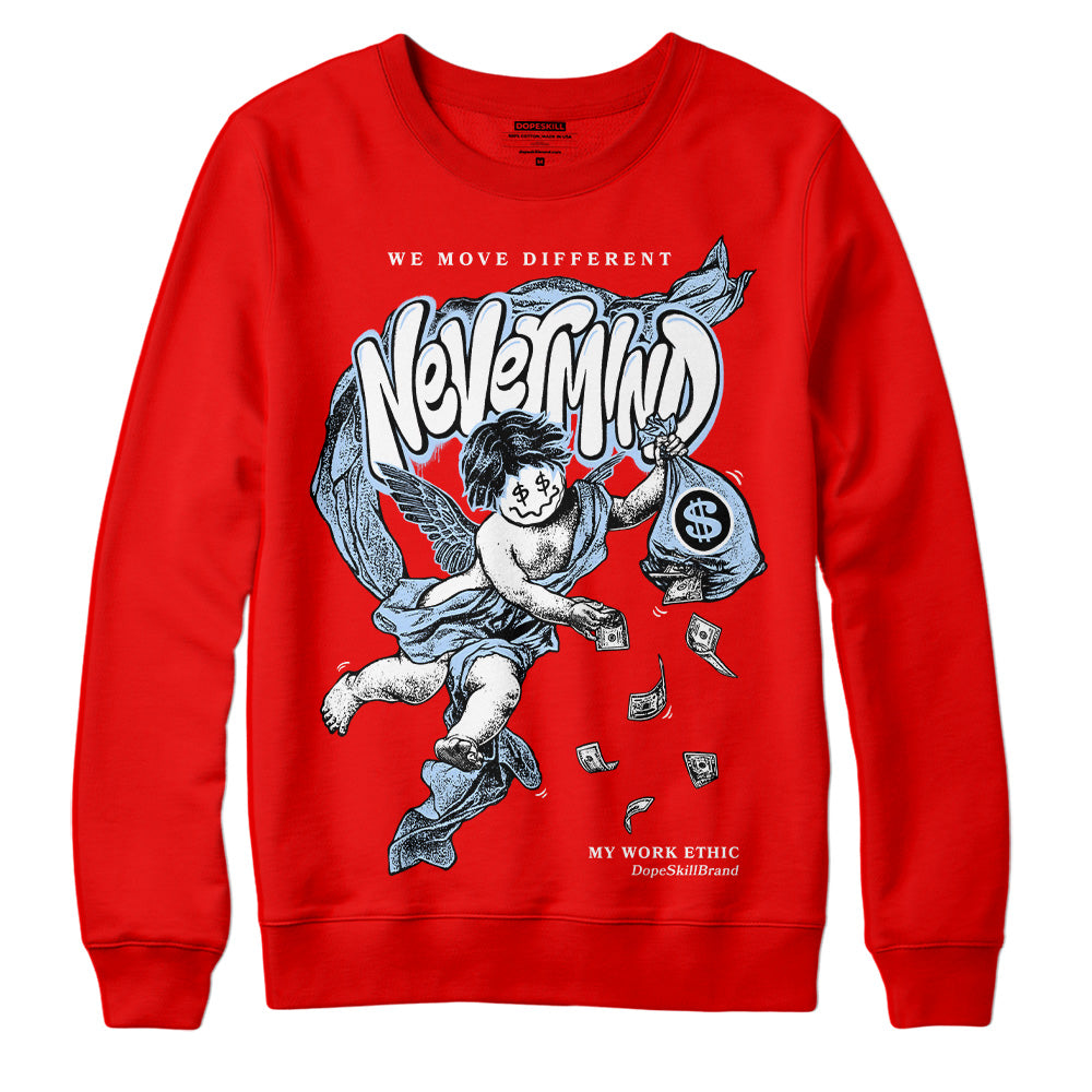 Cherry 11s superstreetwear Varsity Red Sweatshirt Nevermind Graphic