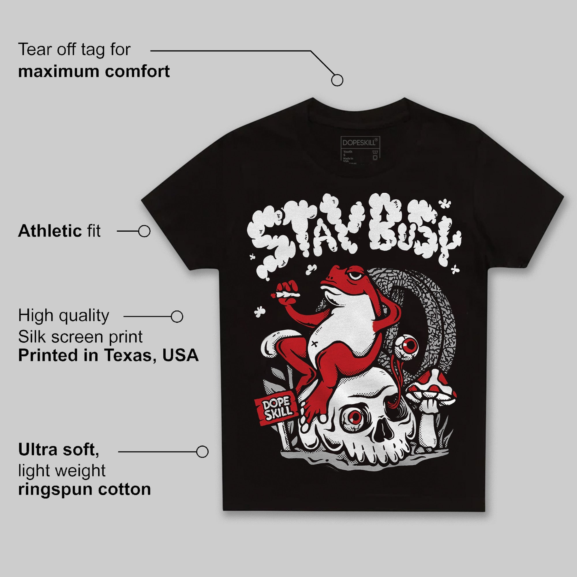 Black Cement 3s superstreetwear Toddler Kids T-shirt Stay Busy Graphic