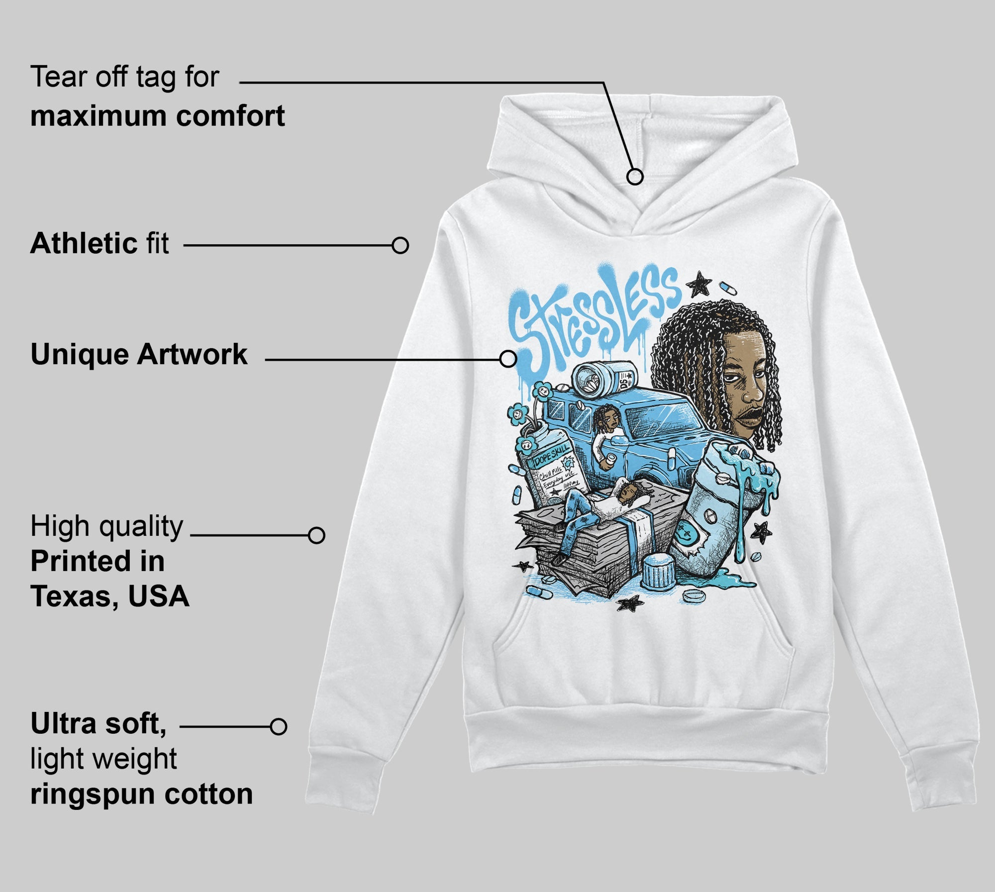 Legend Blue 11s superstreetwear Hoodie Sweatshirt Stressless Graphic