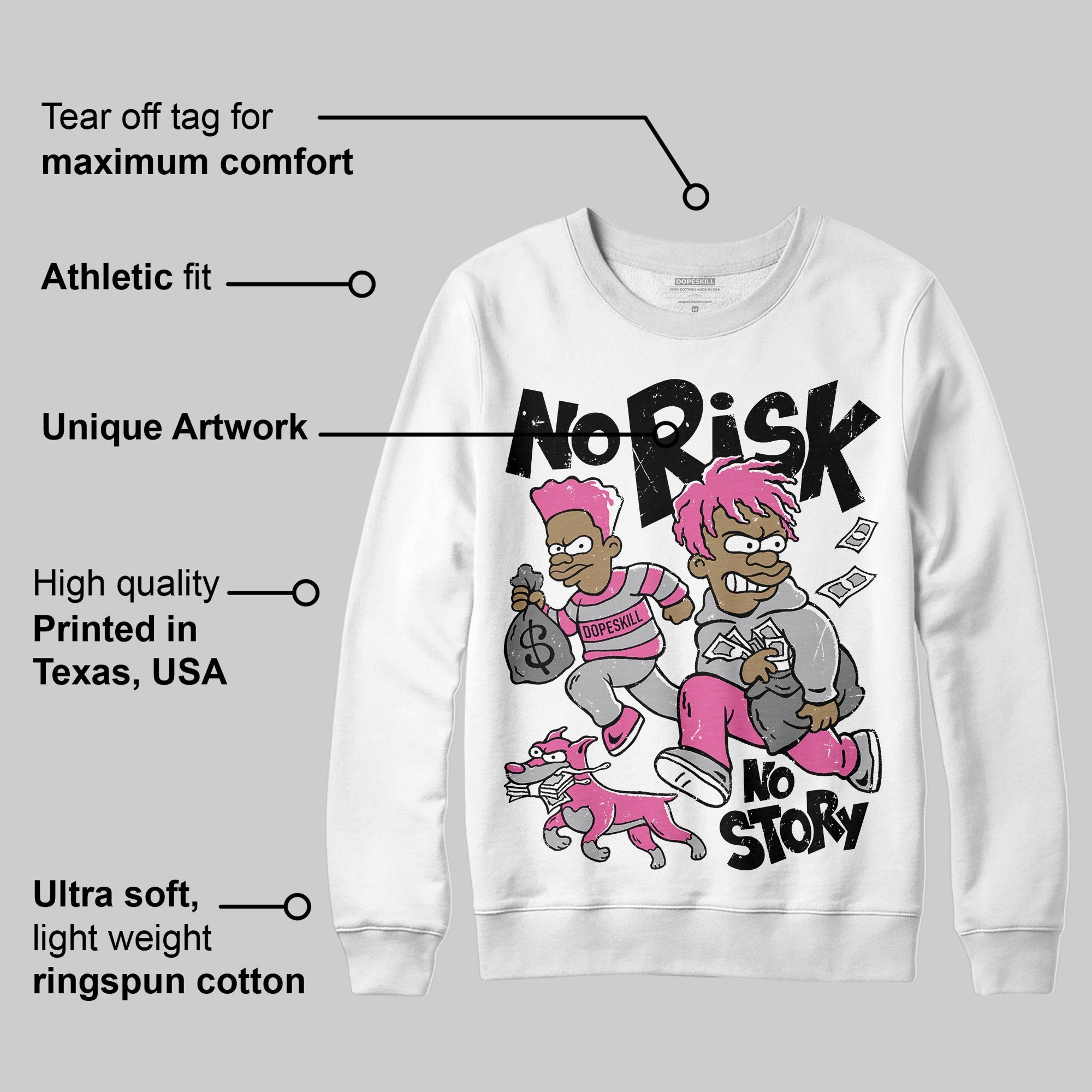 Kayano 14 Cream Sweet Pink superstreetwear Sweatshirt No Risk No Story Graphic