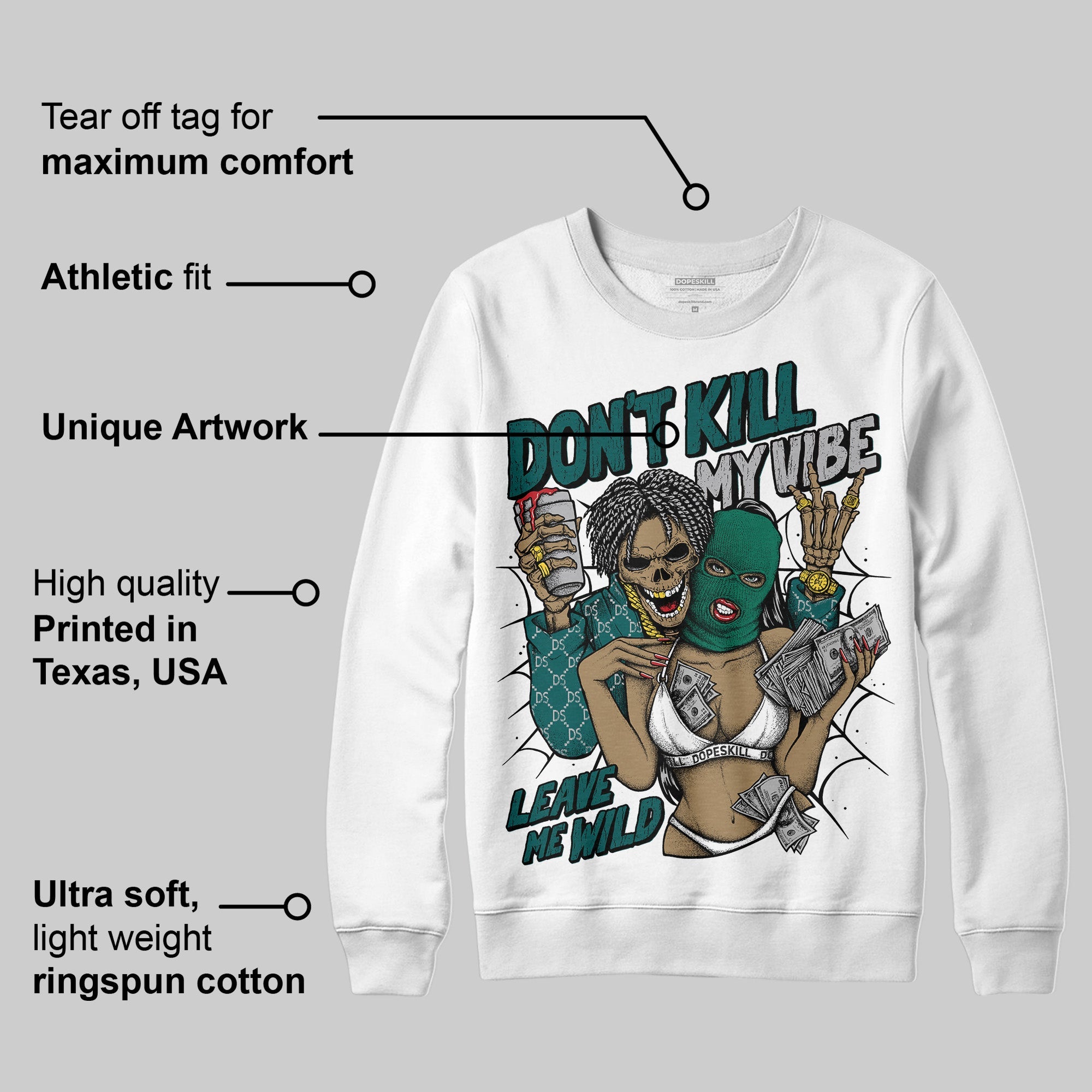 Gel 1130 White Dark Neptune superstreetwear Sweatshirt Don't Kill My Vibe Graphic