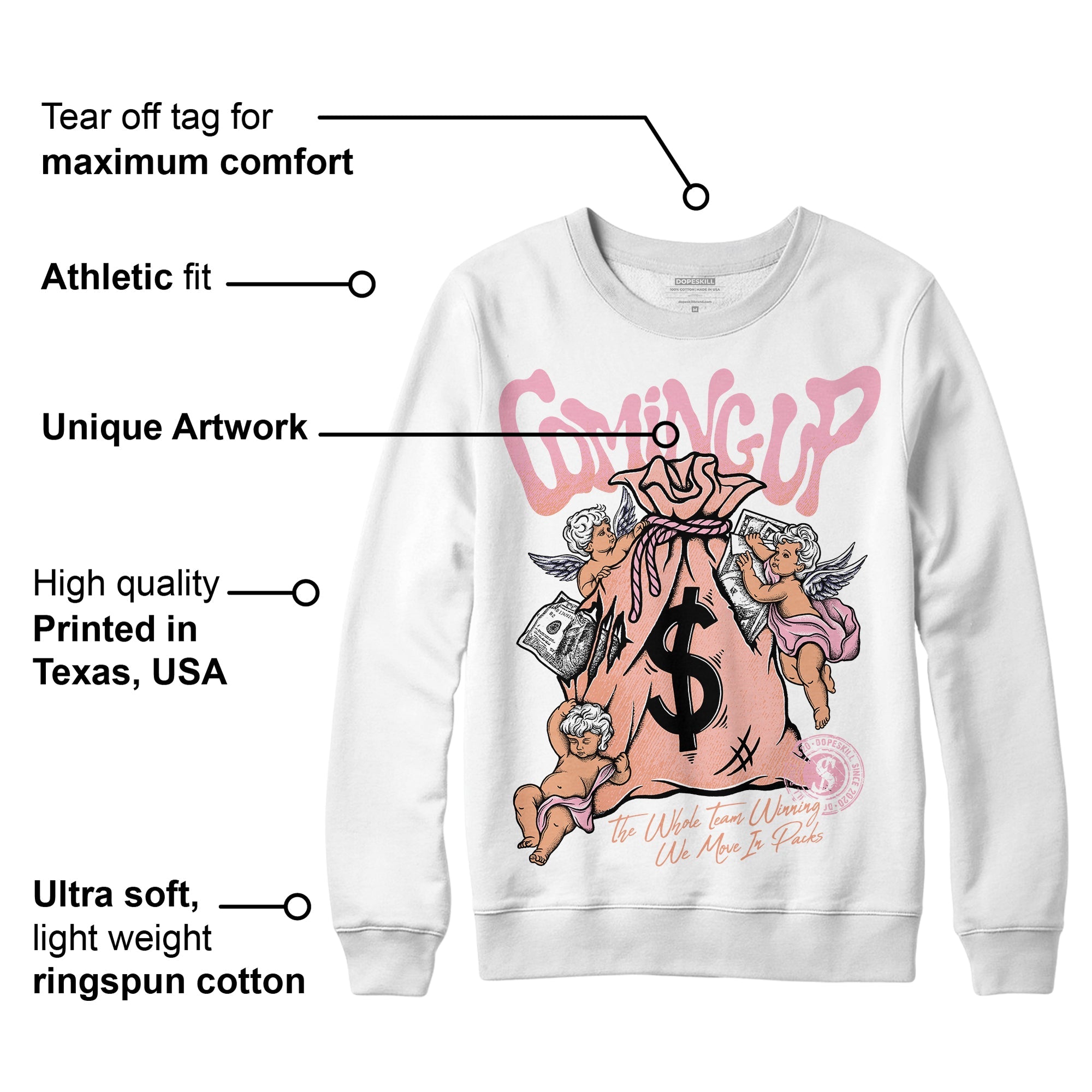 Legend Pink 11s superstreetwear Sweatshirt Money Bag Coming Up Graphic