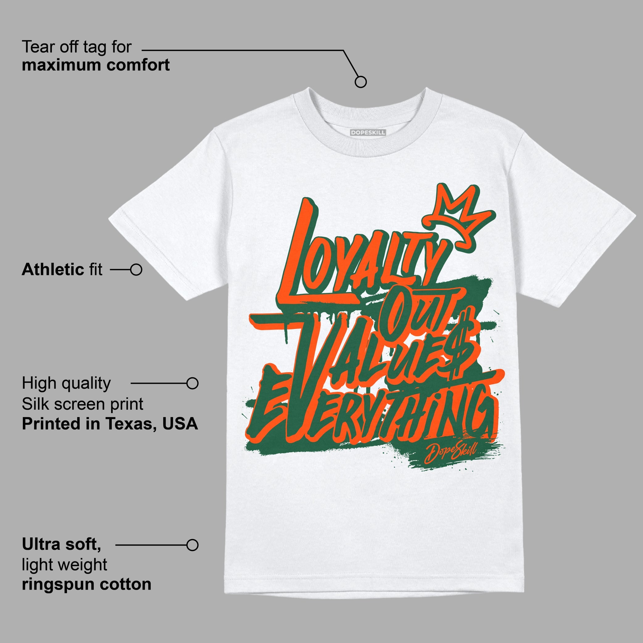Dunk Low Team Dark Green Orange superstreetwear T-Shirt LOVE Graphic