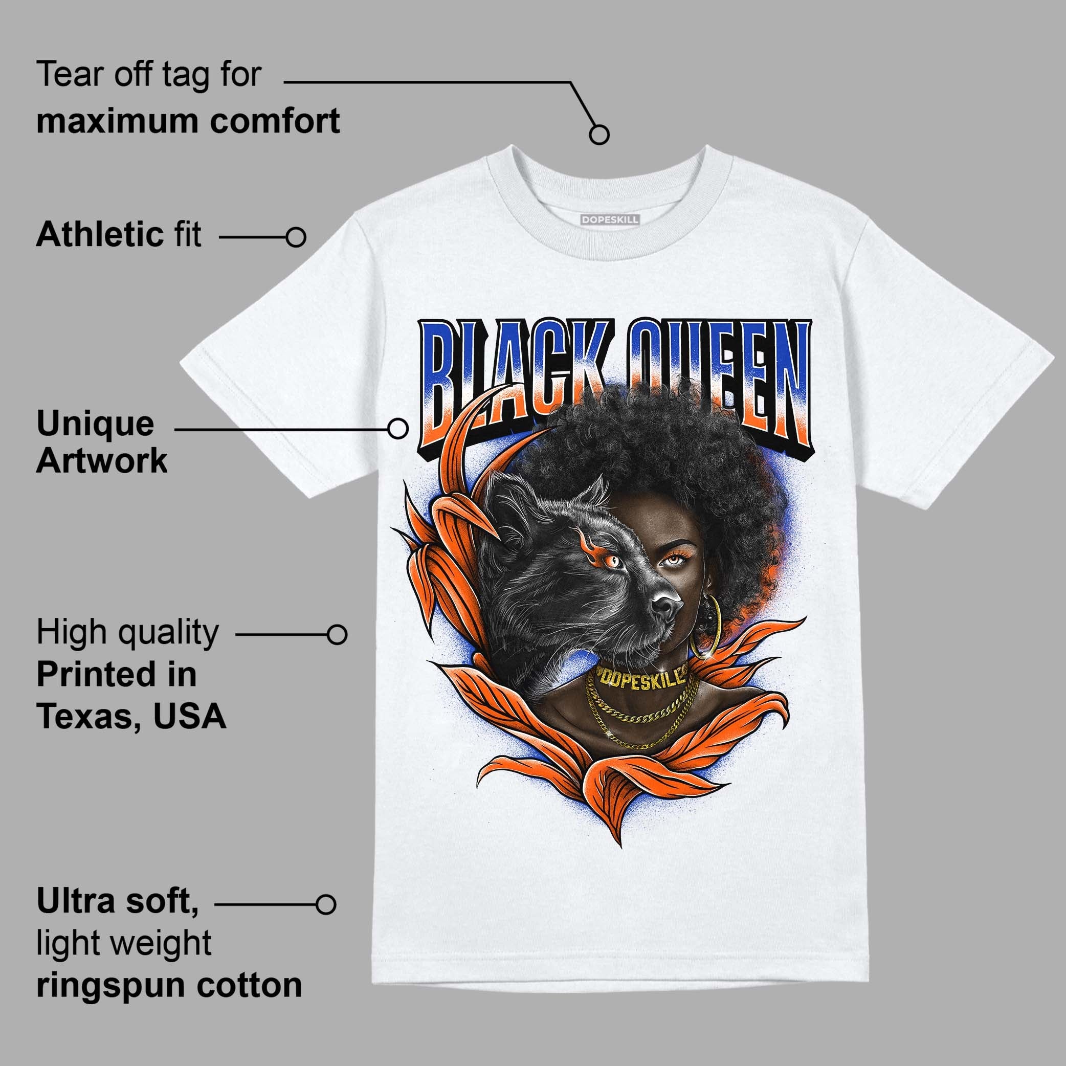 Dunk Low Futura Orange Blaze superstreetwear T-Shirt New Black Queen Graphic