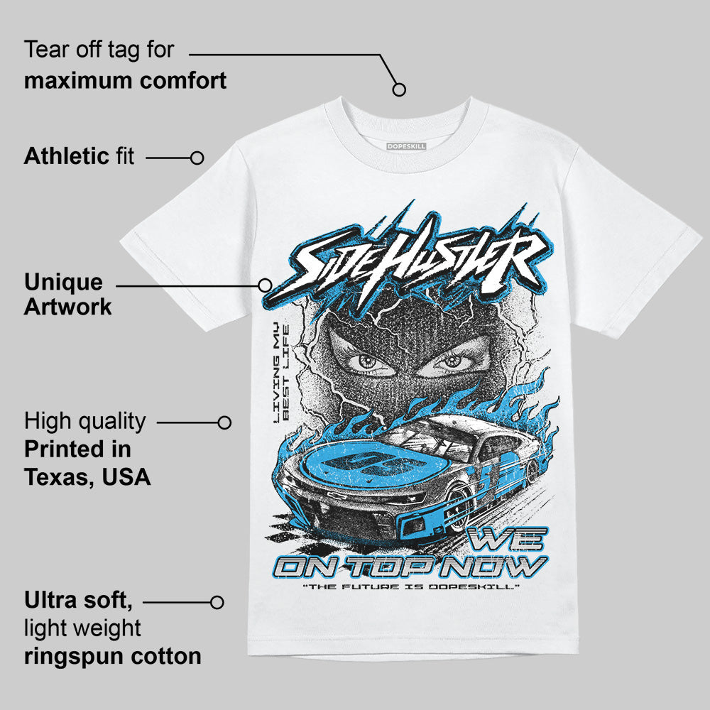 Military Blue 4s superstreetwear T-Shirt New Side Hustler Graphic