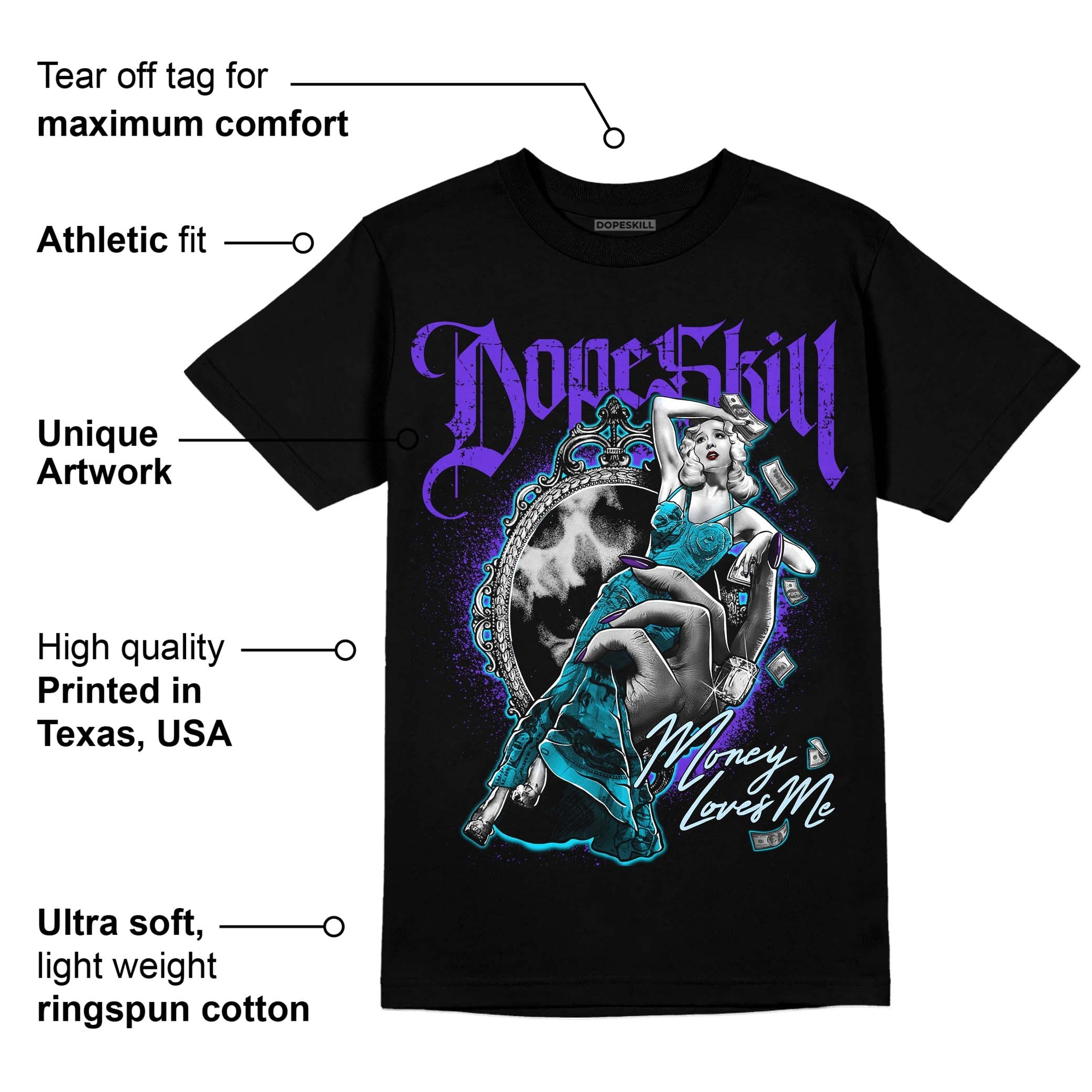 Aqua 6s superstreetwear T-Shirt Money Loves Me Graphic
