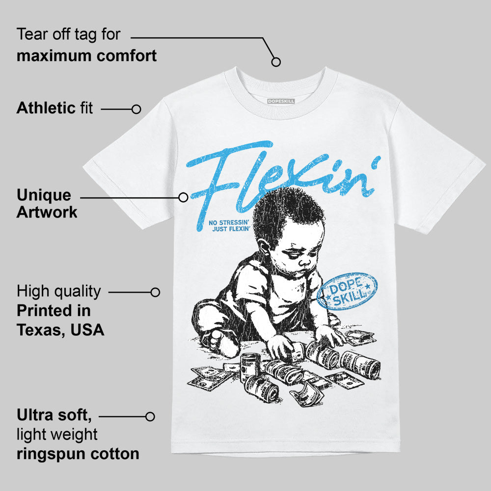 Military Blue 4s superstreetwear T-Shirt Flexin' Graphic