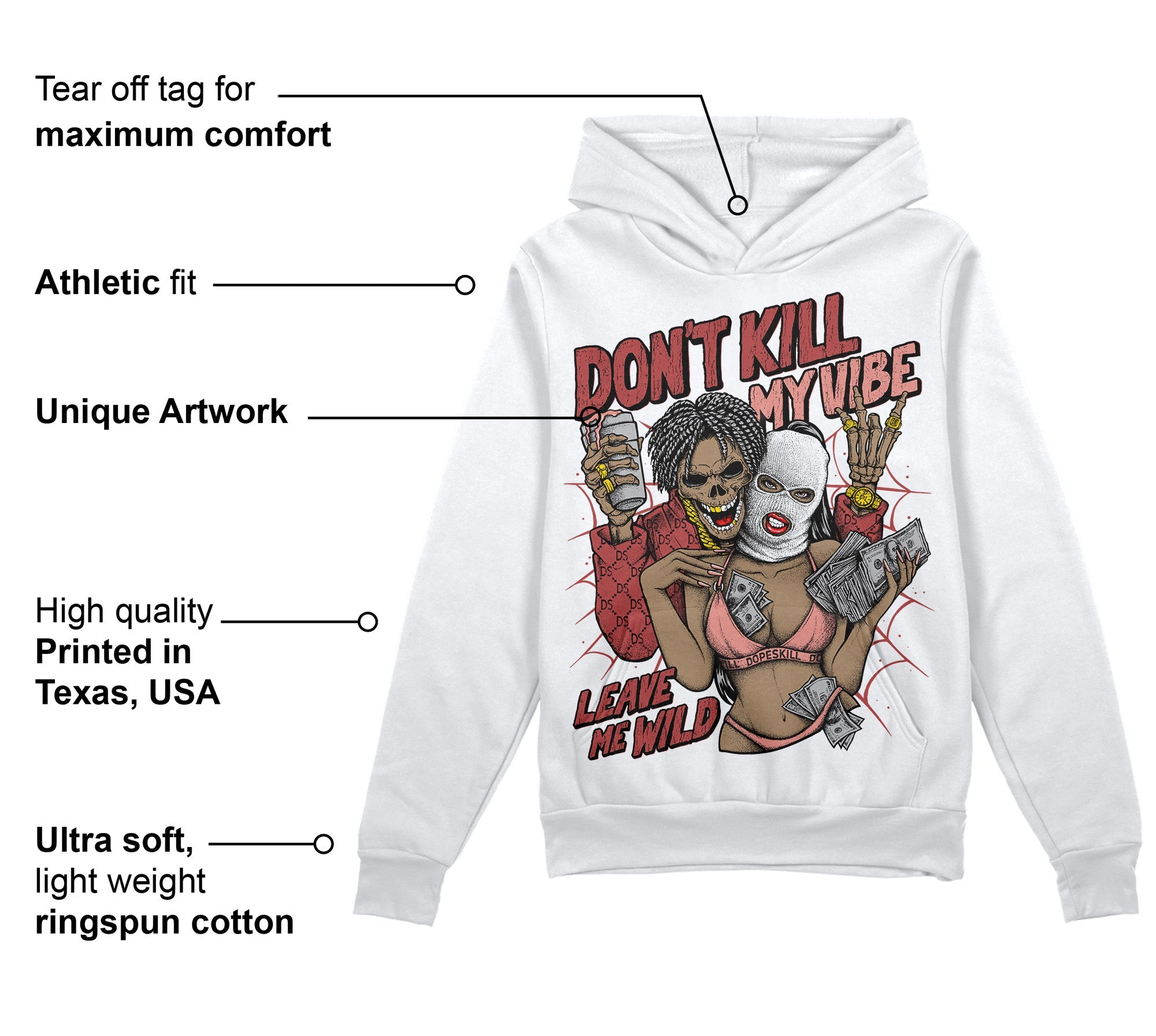 Dune Red 13s superstreetwear Hoodie Sweatshirt Don't Kill My Vibe Graphic