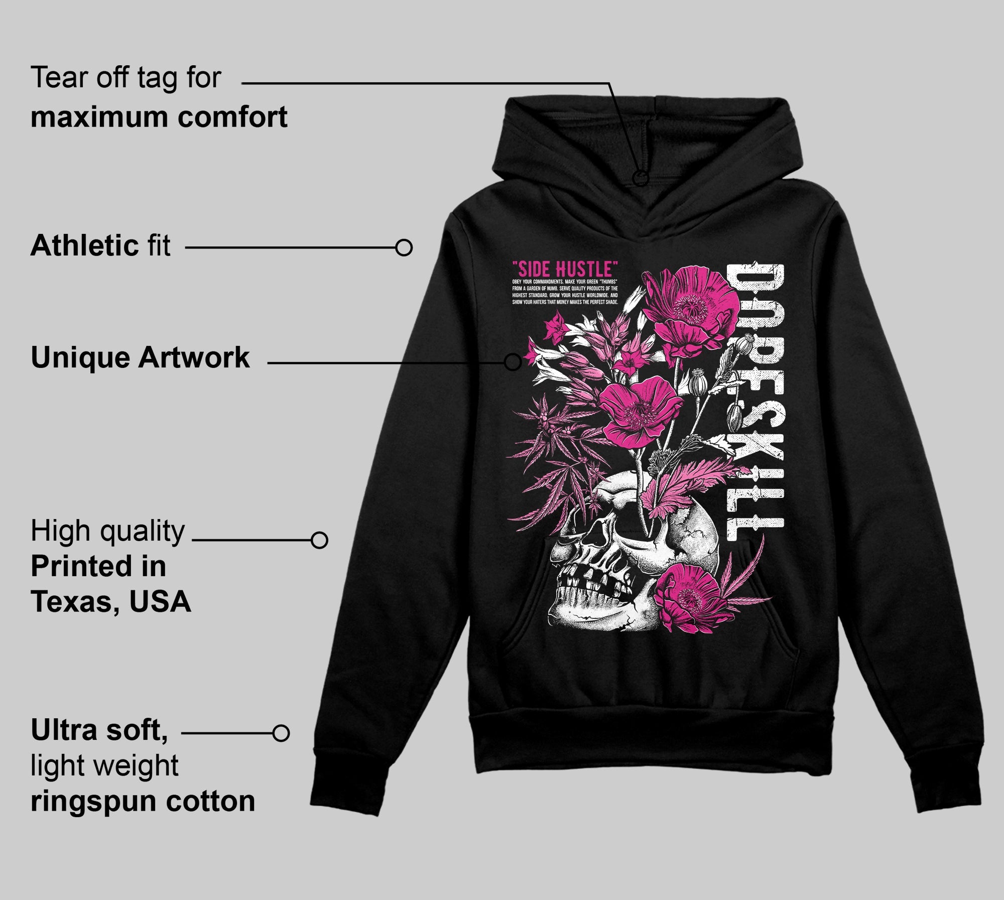 Rick RO Pink Leather Sneakers superstreetwear Hoodie Sweatshirt Side Hustle Graphic