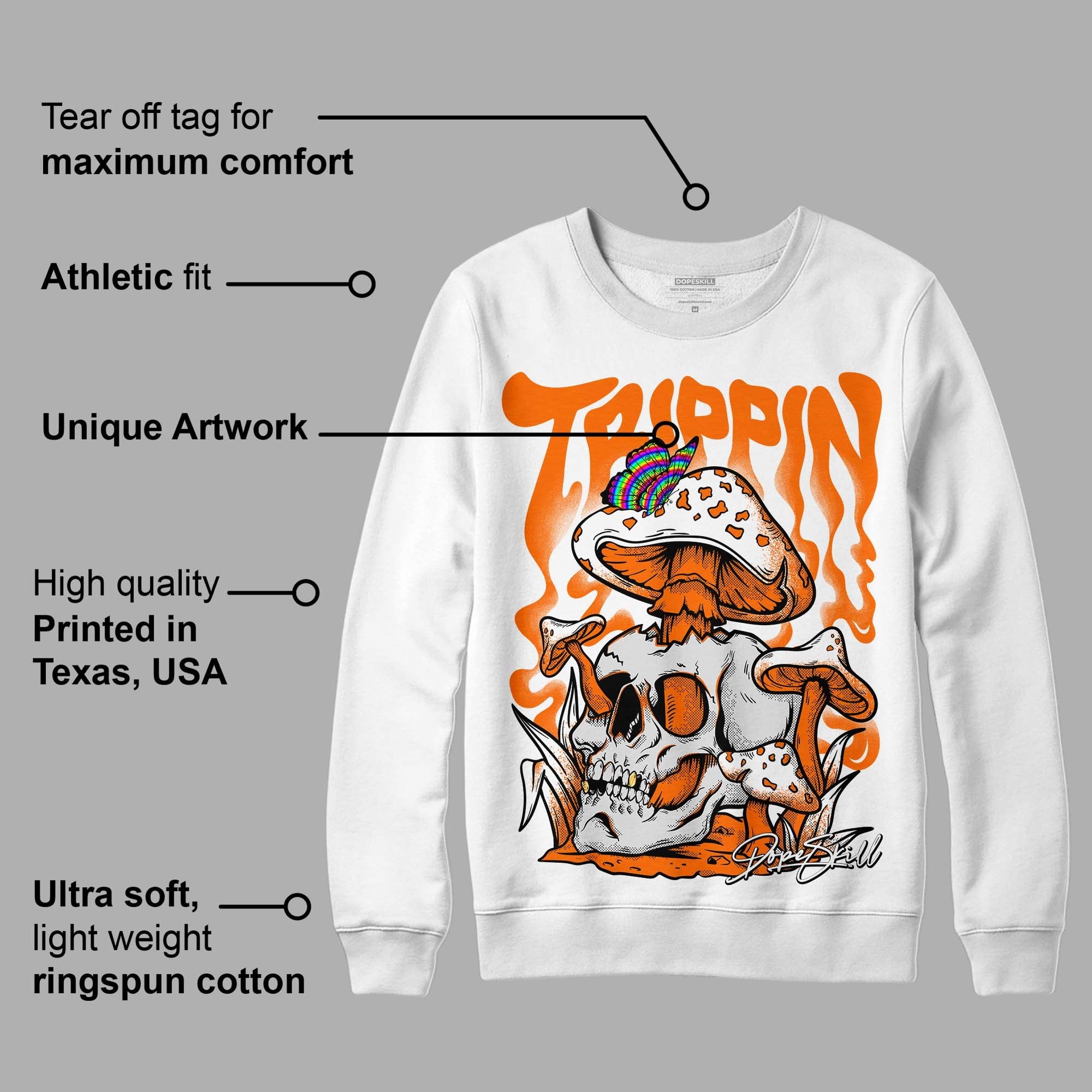 Orange Black White superstreetwear Sweatshirt Trippin Graphic